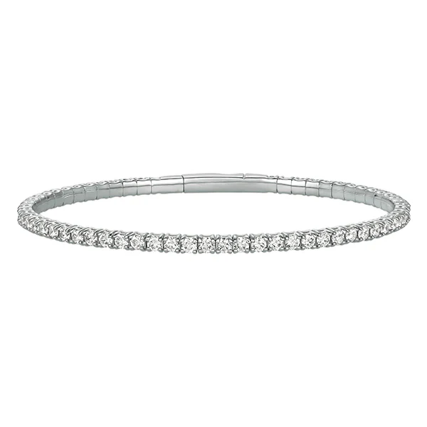 Morris & David 14K Gold Choice of Carat Weight Diamond Flex Bangle Bracelet - Image 5