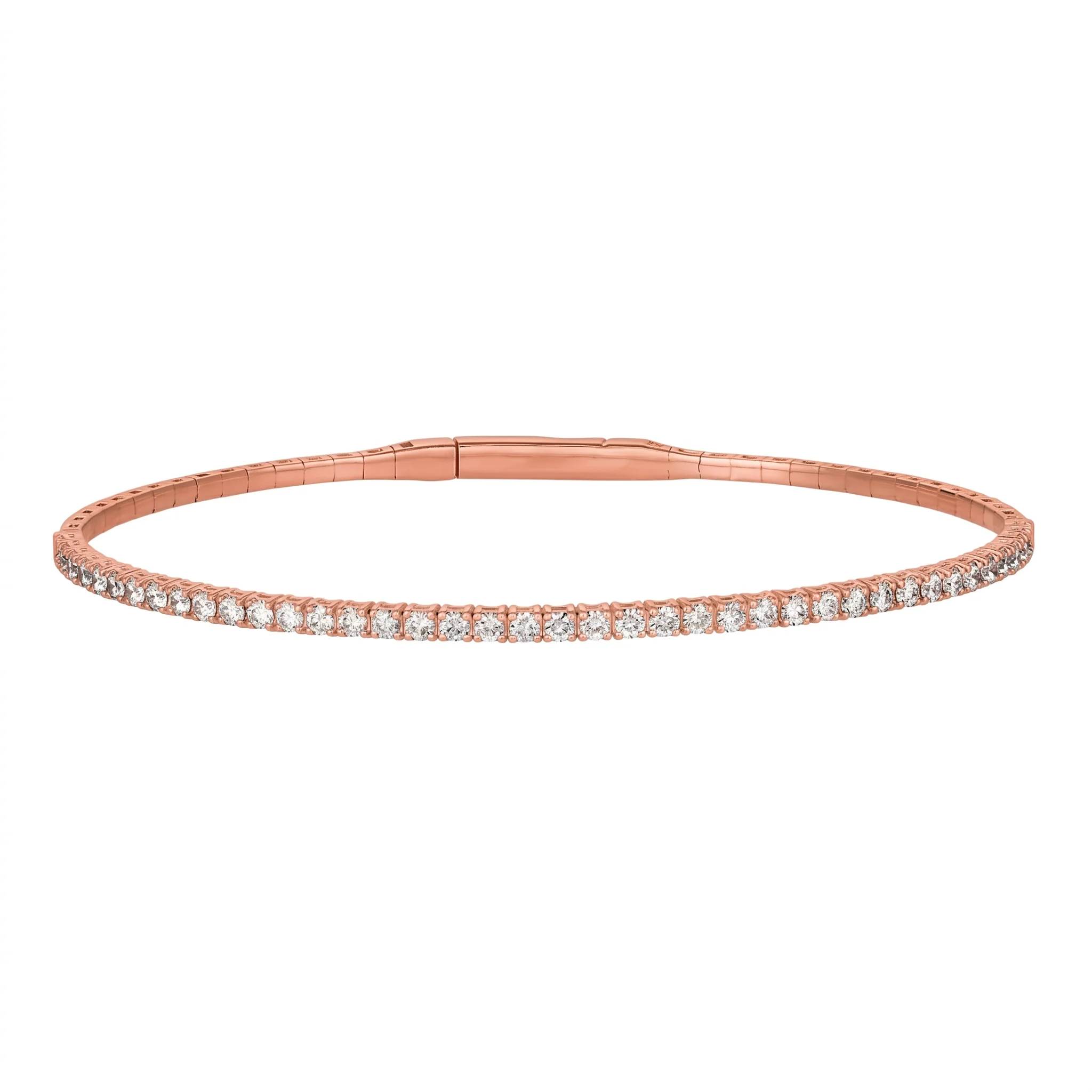 Morris & David 14K Gold Choice of Carat Weight Diamond Flex Bangle Bracelet - Image 7