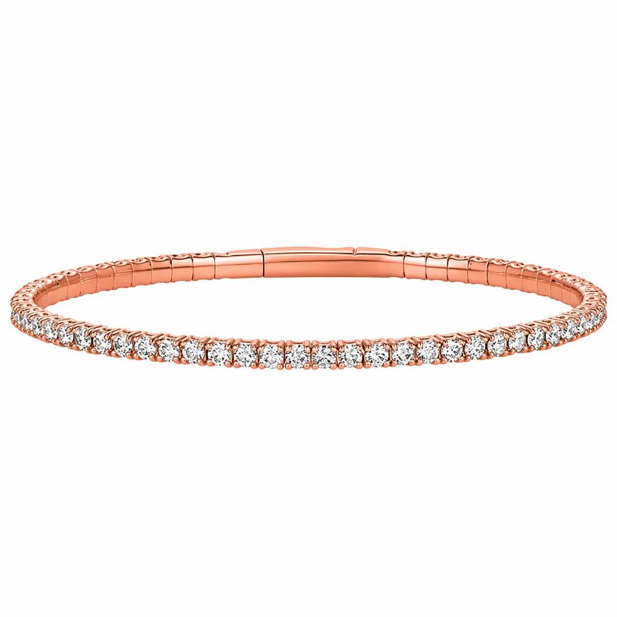 Morris & David 14K Gold Choice of Carat Weight Diamond Flex Bangle Bracelet - Image 9