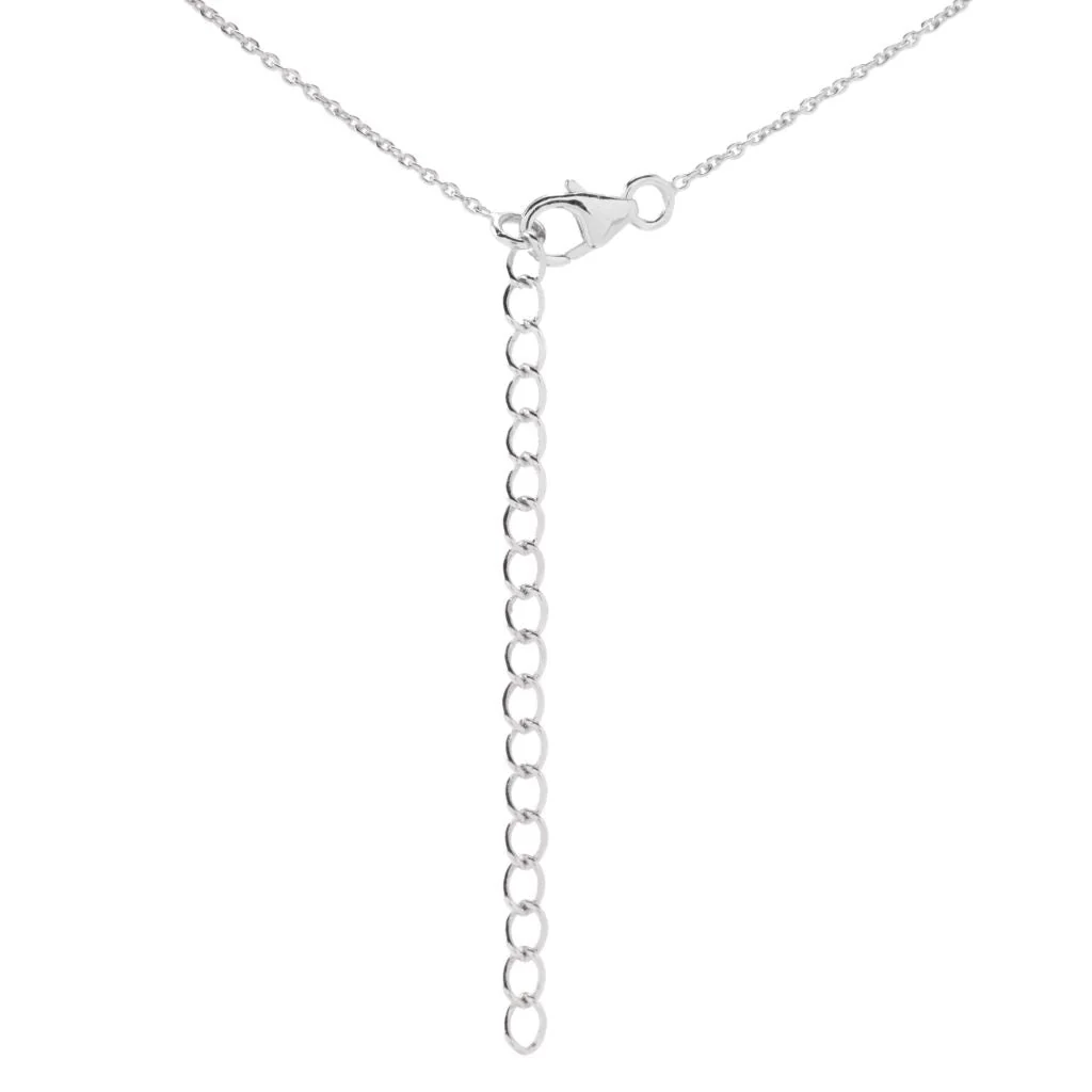 Sterling Silver 23mm Triangle Pink Drusy & Gem Pendant w/ Chain - Image 2