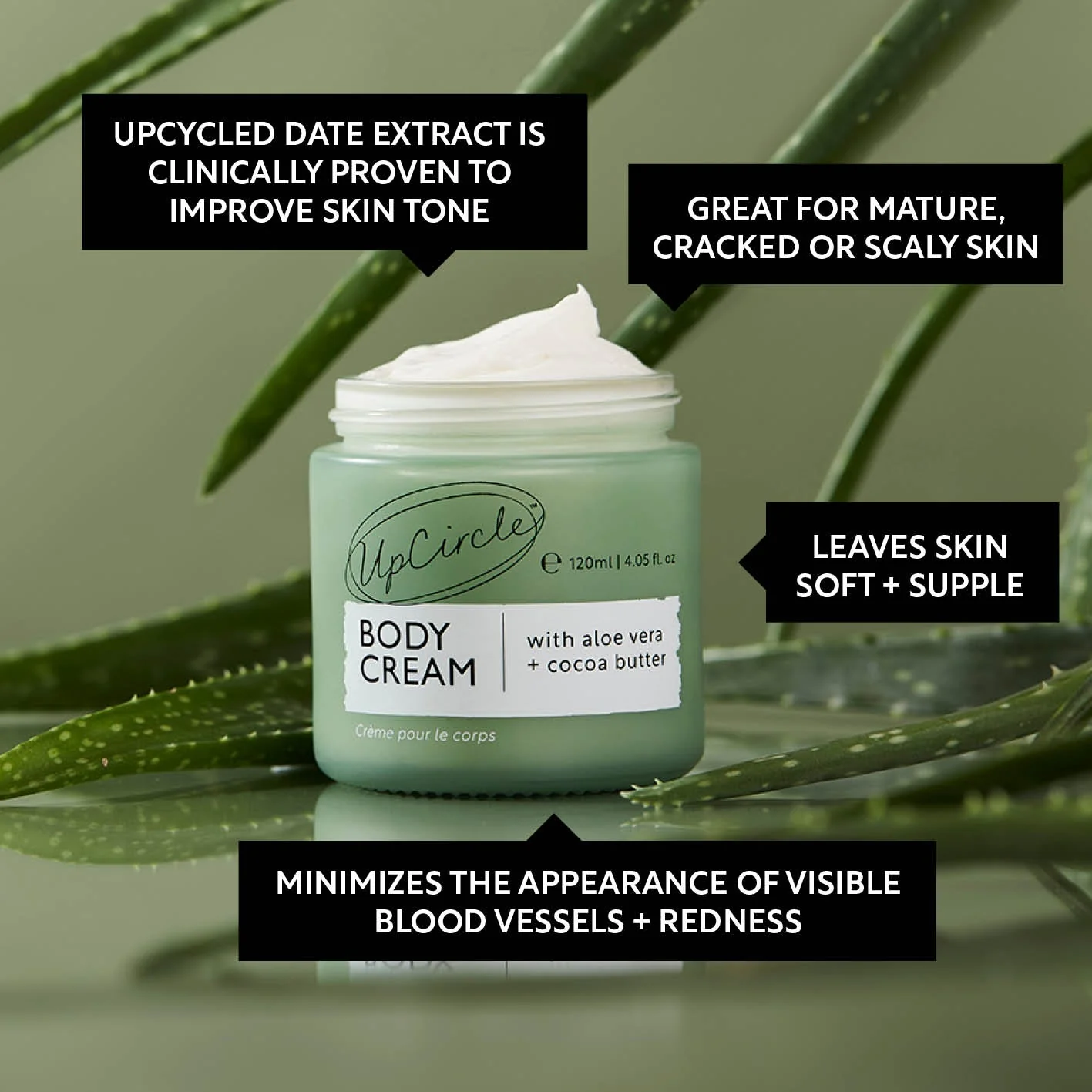 UpCircle Natural Body Cream with Aloe Vera & Cocoa Butter - Image 5