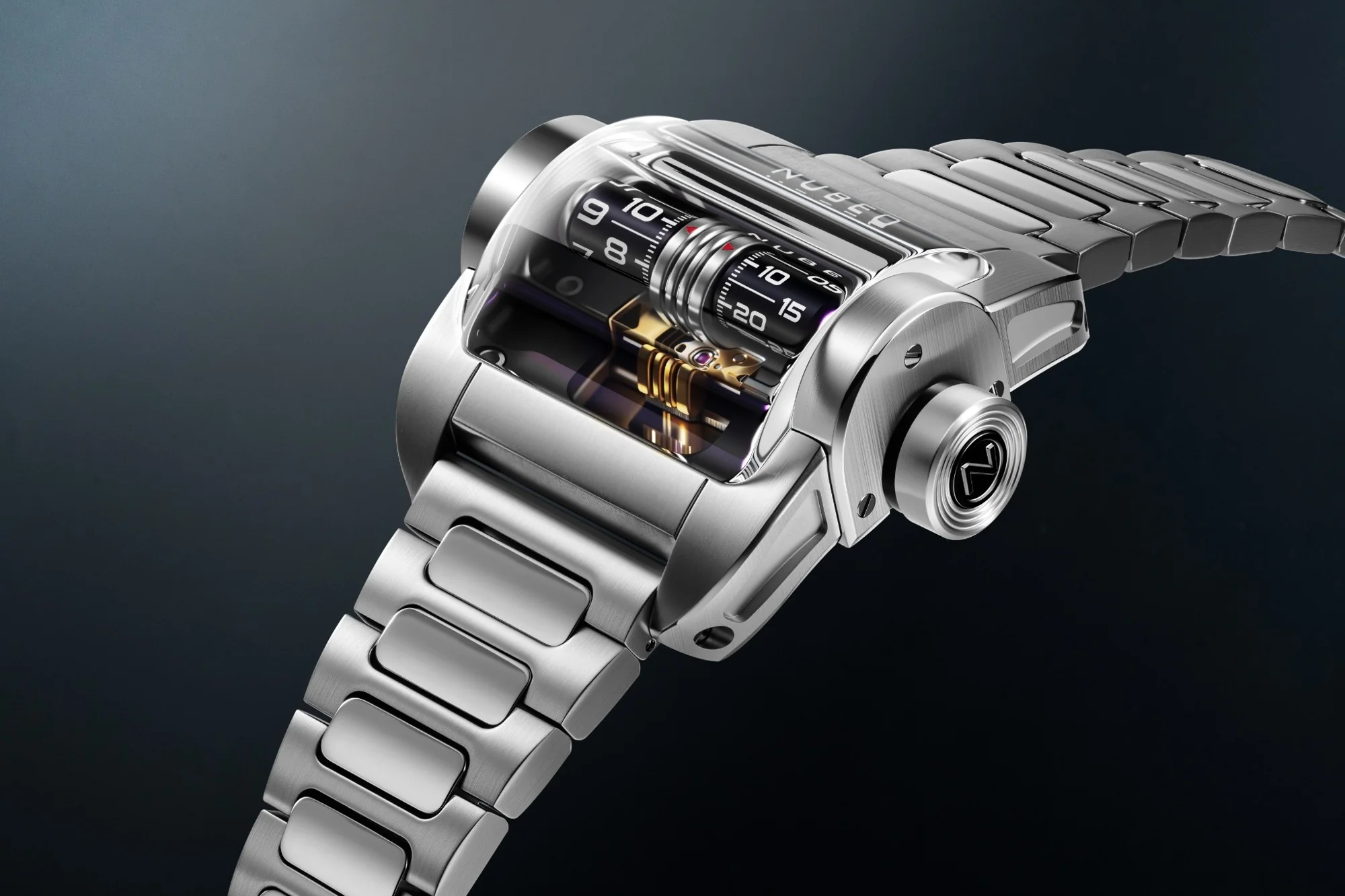 Nubeo Men's 43mm Continuum Automatic Square Rolling Time Bracelet Watch - Image 3