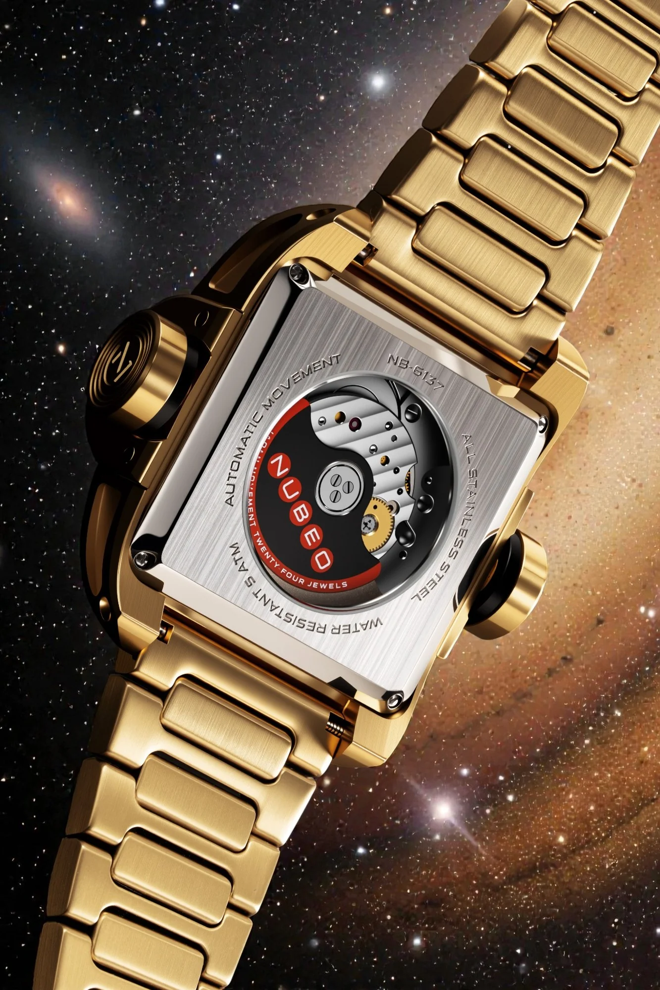 Nubeo Men's 43mm Continuum Automatic Square Rolling Time Bracelet Watch - Image 7