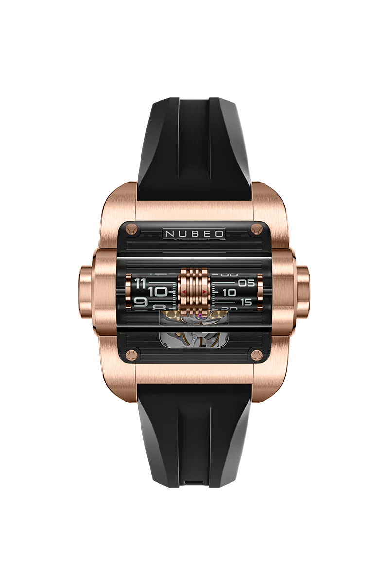 Nubeo Men's 43mm Continuum Automatic Square Rolling Time Rubber Strap Watch - Image 4