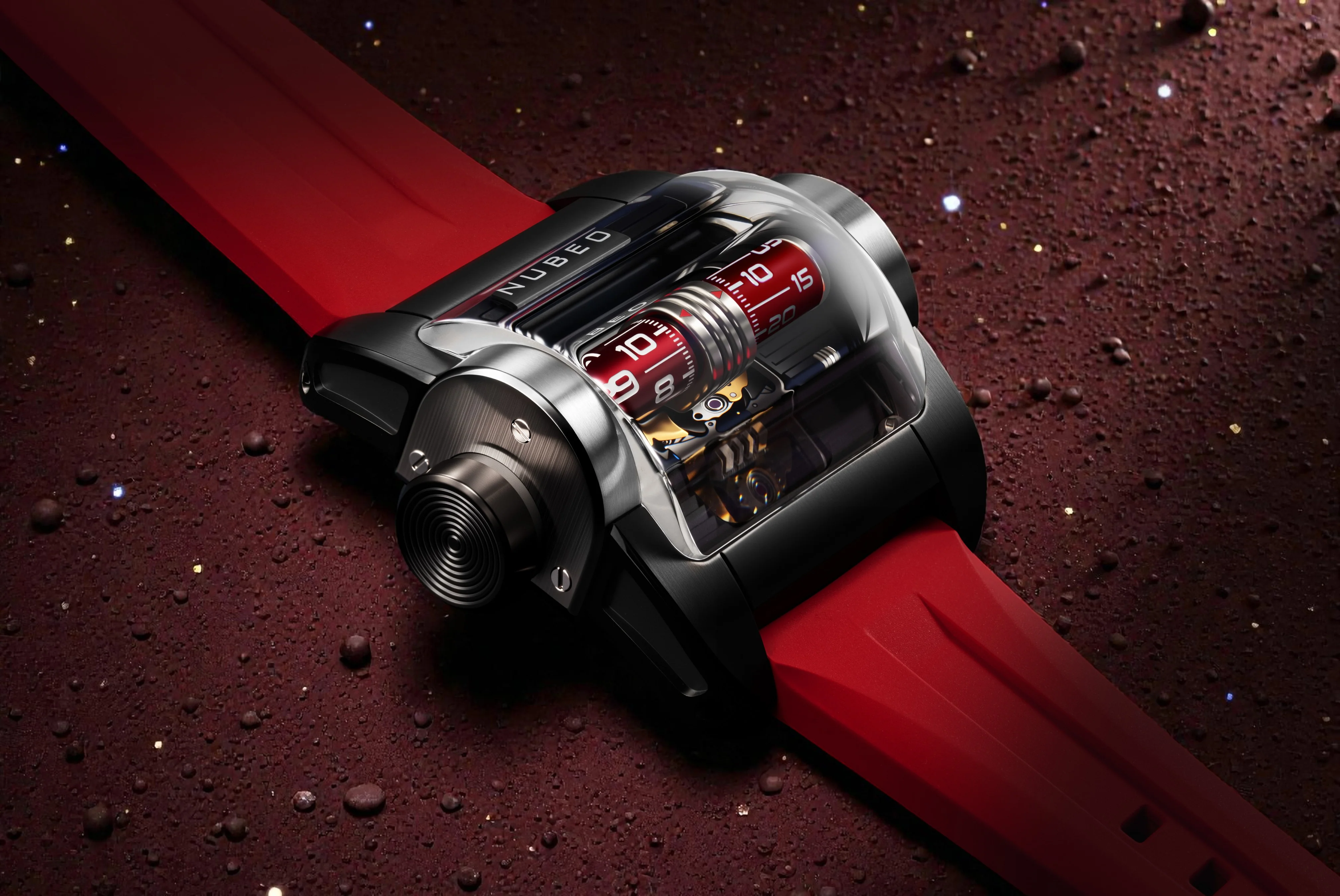 Nubeo Men's 43mm Continuum Automatic Square Rolling Time Rubber Strap Watch - Image 5