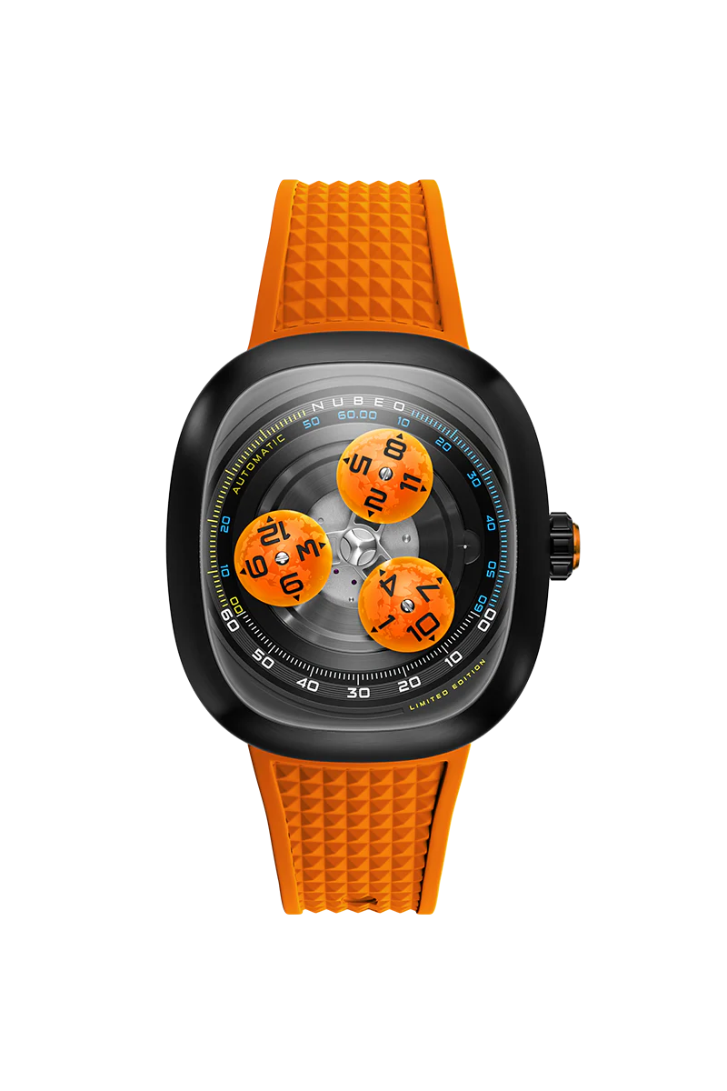 Nubeo Men's 46mm Tri-Star Orbit Automatic Limited Edition Oval Rubber Strap Watch - Image 7