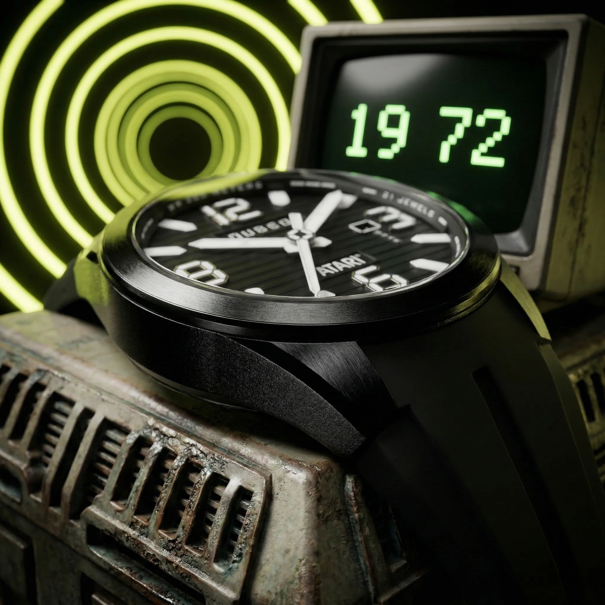 Nubeo Men's 48mm Torrent Automatic Atari Rainbow Limited Edition Rubber Strap Watch - Image 11