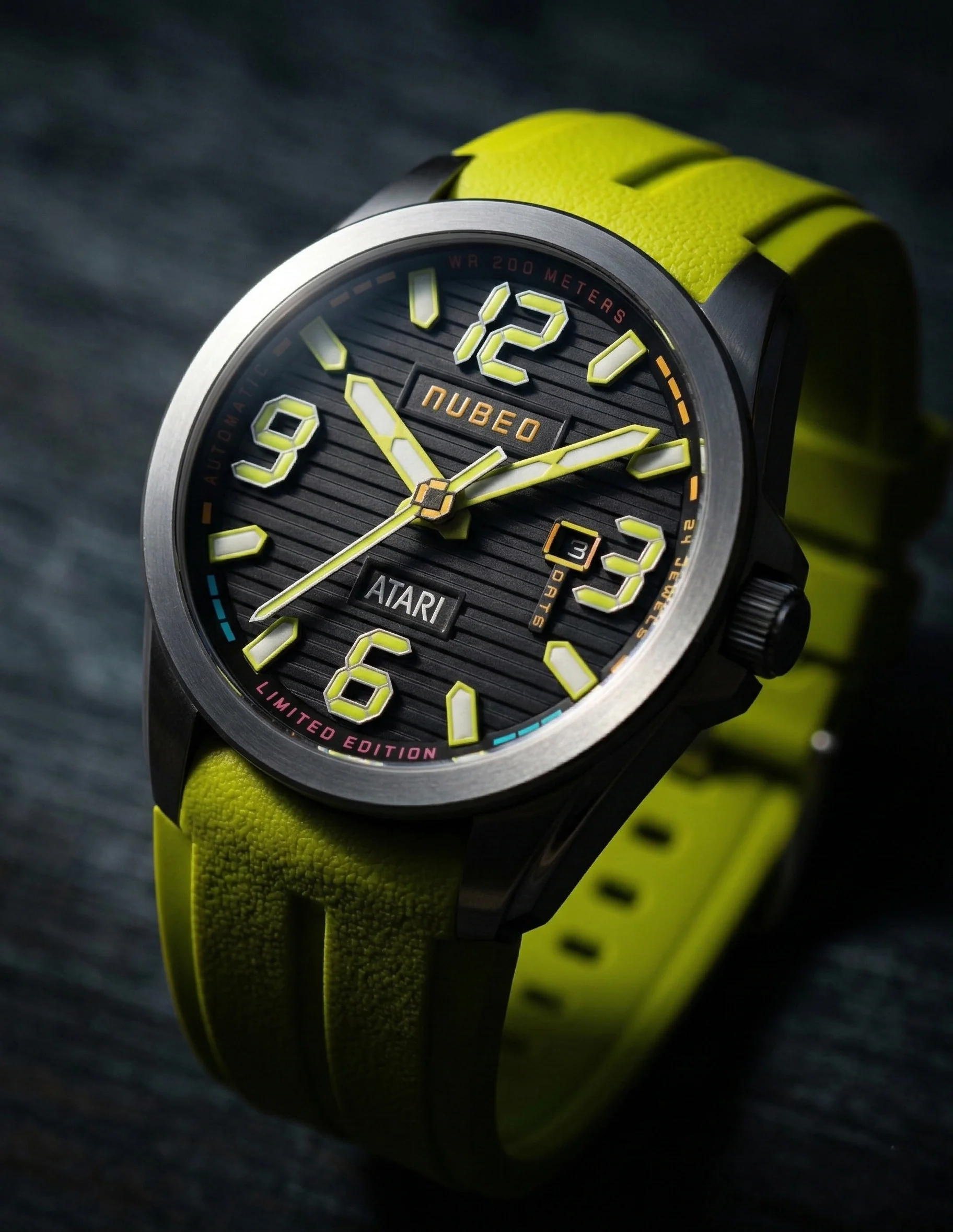 Nubeo Men's 48mm Torrent Automatic Atari Rainbow Limited Edition Rubber Strap Watch - Image 7