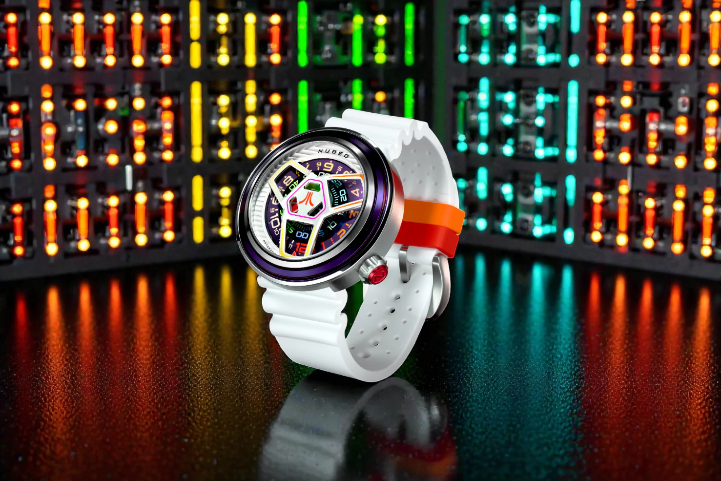 Nubeo Men's 48mm Ventana Atari Retro Gamer Automatic Rubber Strap Watch - Image 10