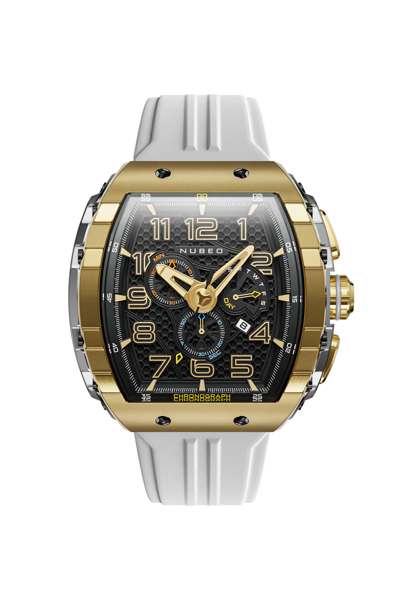 Nubeo Men's 49mm Magellan Retrograde Quartz Chronograph Silicone Strap Watch - Image 3