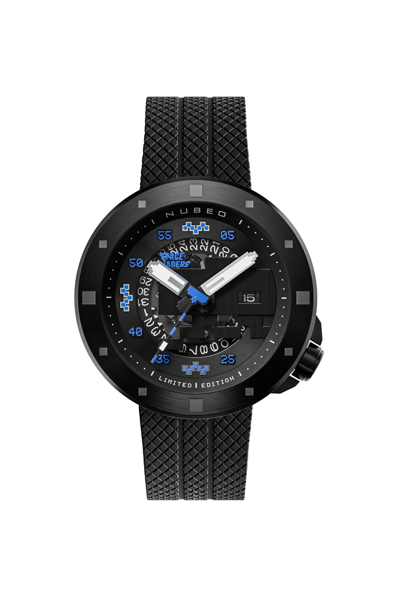 Nubeo Men's 50mm Cassini Space Invaders Automatic Limited Edition Black Strap Watch - Image 3