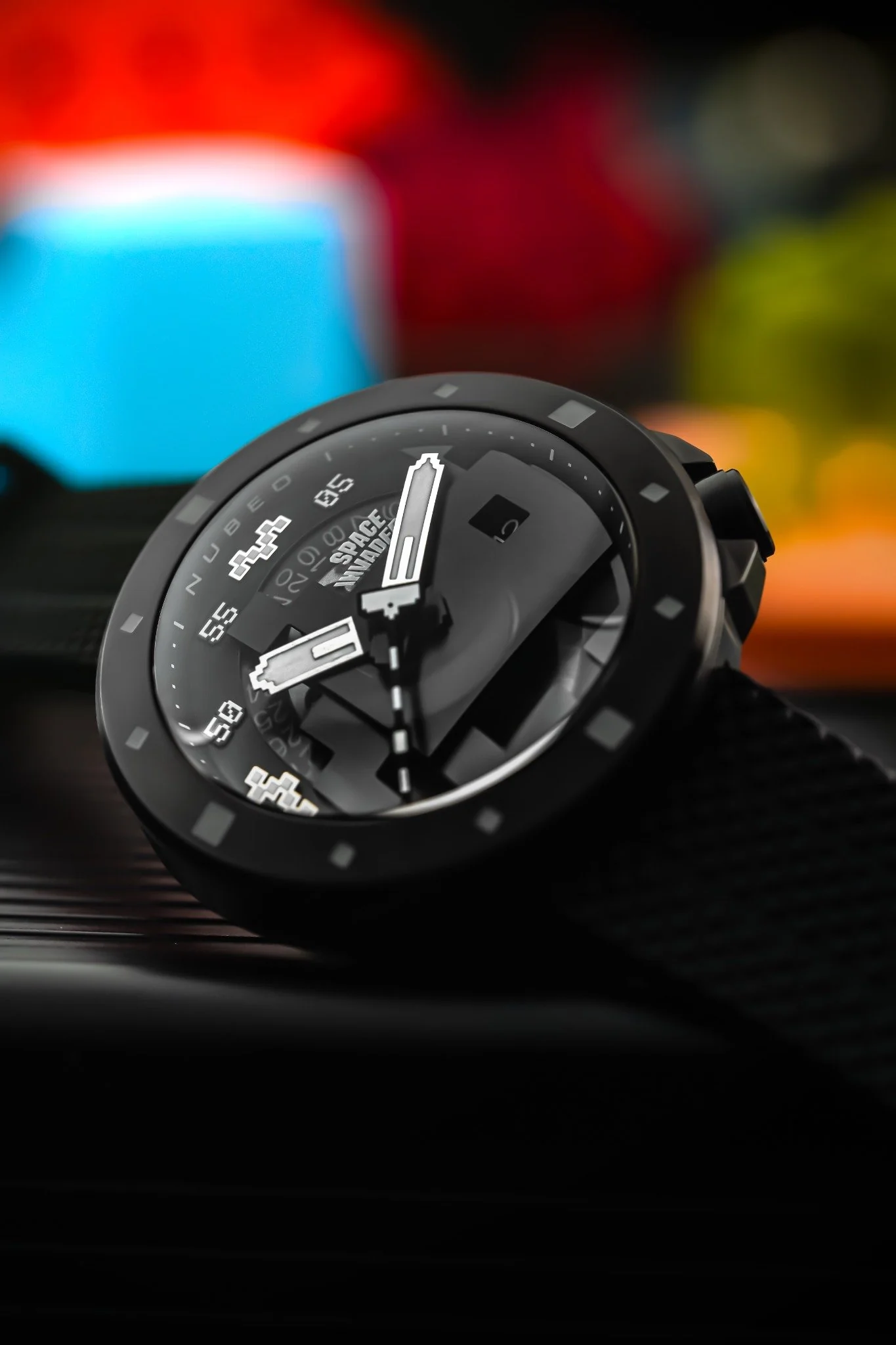 Nubeo Men's 50mm Cassini Space Invaders Automatic Limited Edition Black Strap Watch - Image 6