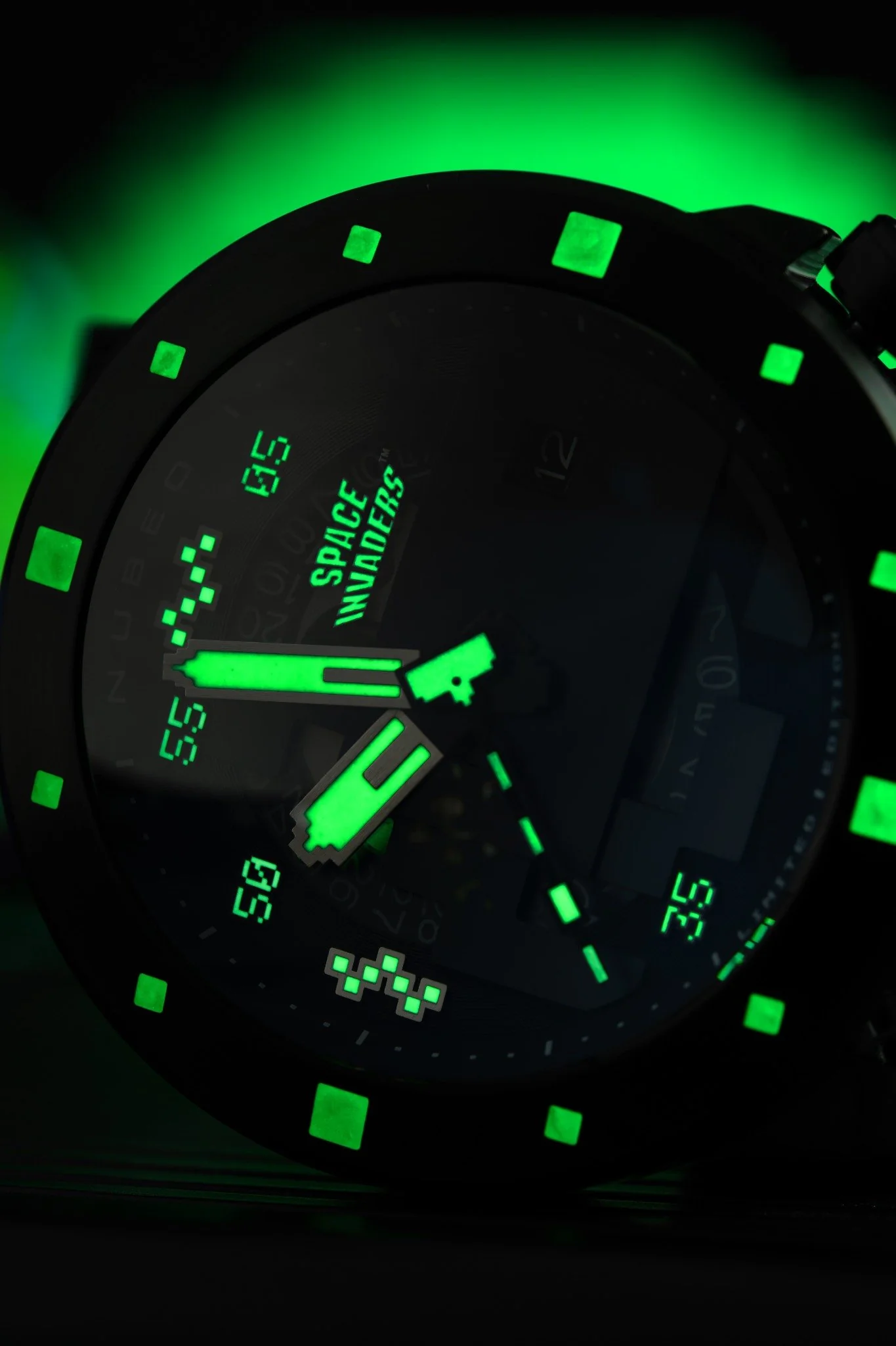 Nubeo Men's 50mm Cassini Space Invaders Automatic Limited Edition Black Strap Watch - Image 8