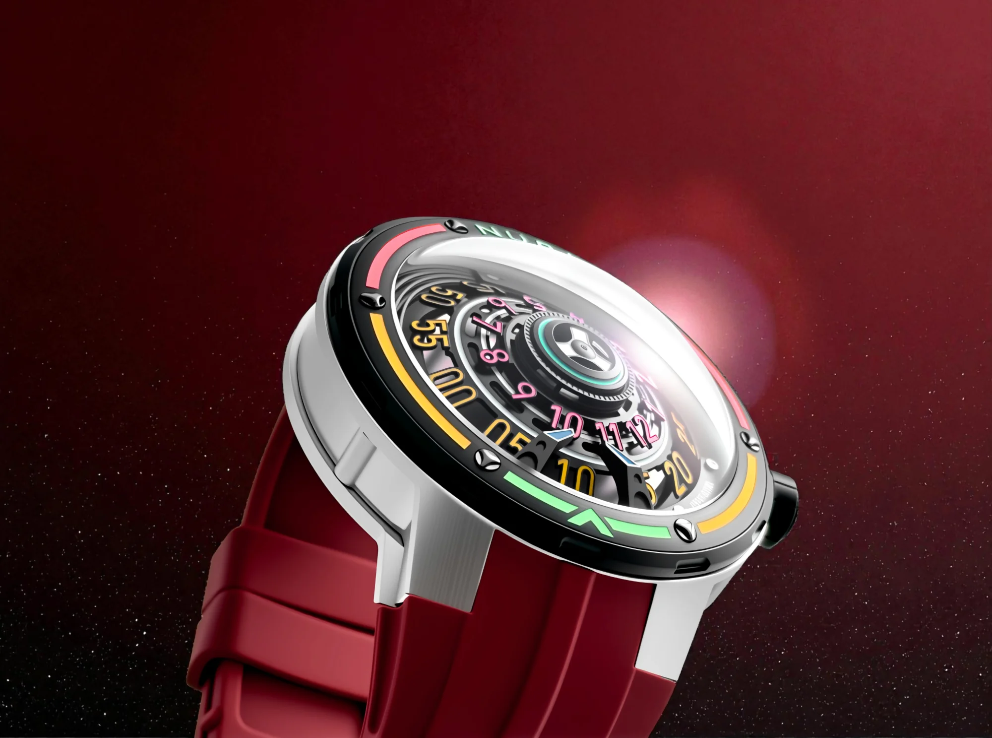 Nubeo Men's 50mm Orbiter Automatic Limited Edition Silicone Strap Watch - Image 12