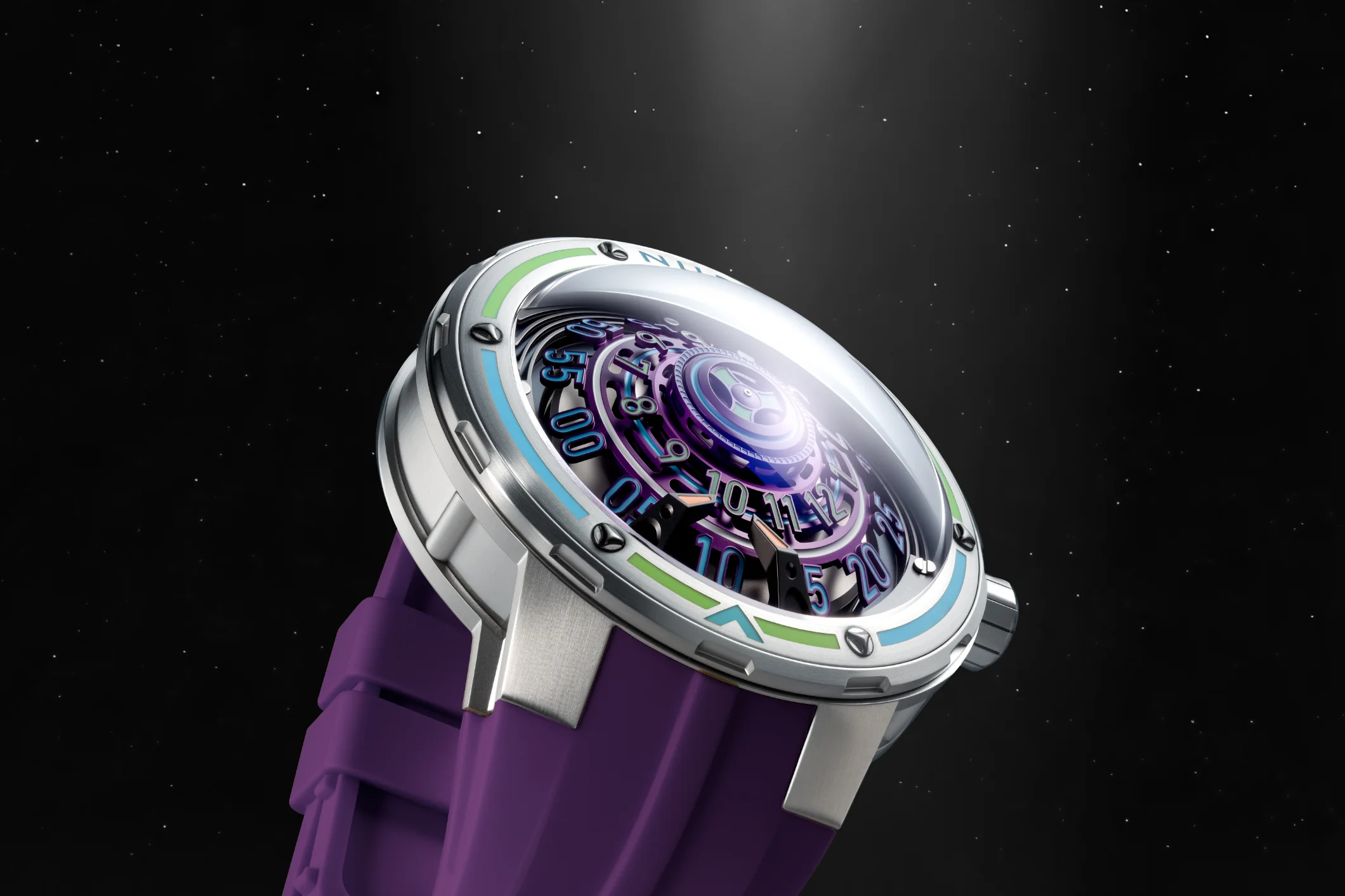 Nubeo Men's 50mm Orbiter Automatic Limited Edition Silicone Strap Watch - Image 9