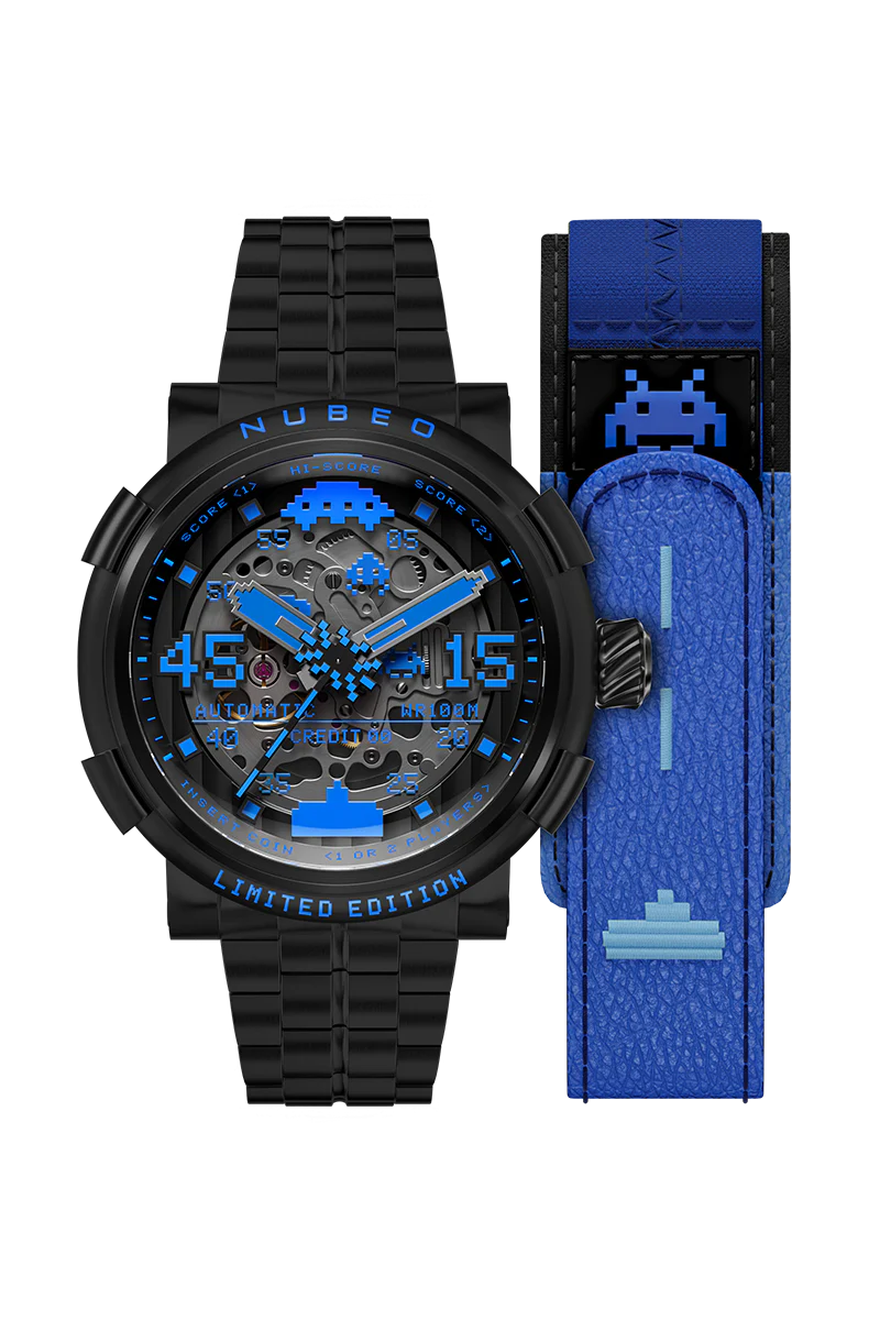 Nubeo Men's 50mm Orion Automatic Space Invaders Lmt Ed Blackout Interchangeable Bracelet Watch - Image 2