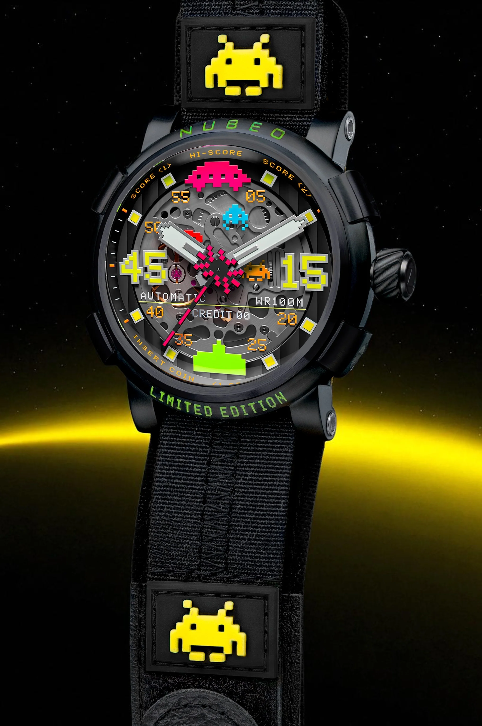 Nubeo Men's 50mm Orion Automatic Space Invaders Lmt Ed Interchangeable Bracelet Watch - Image 10