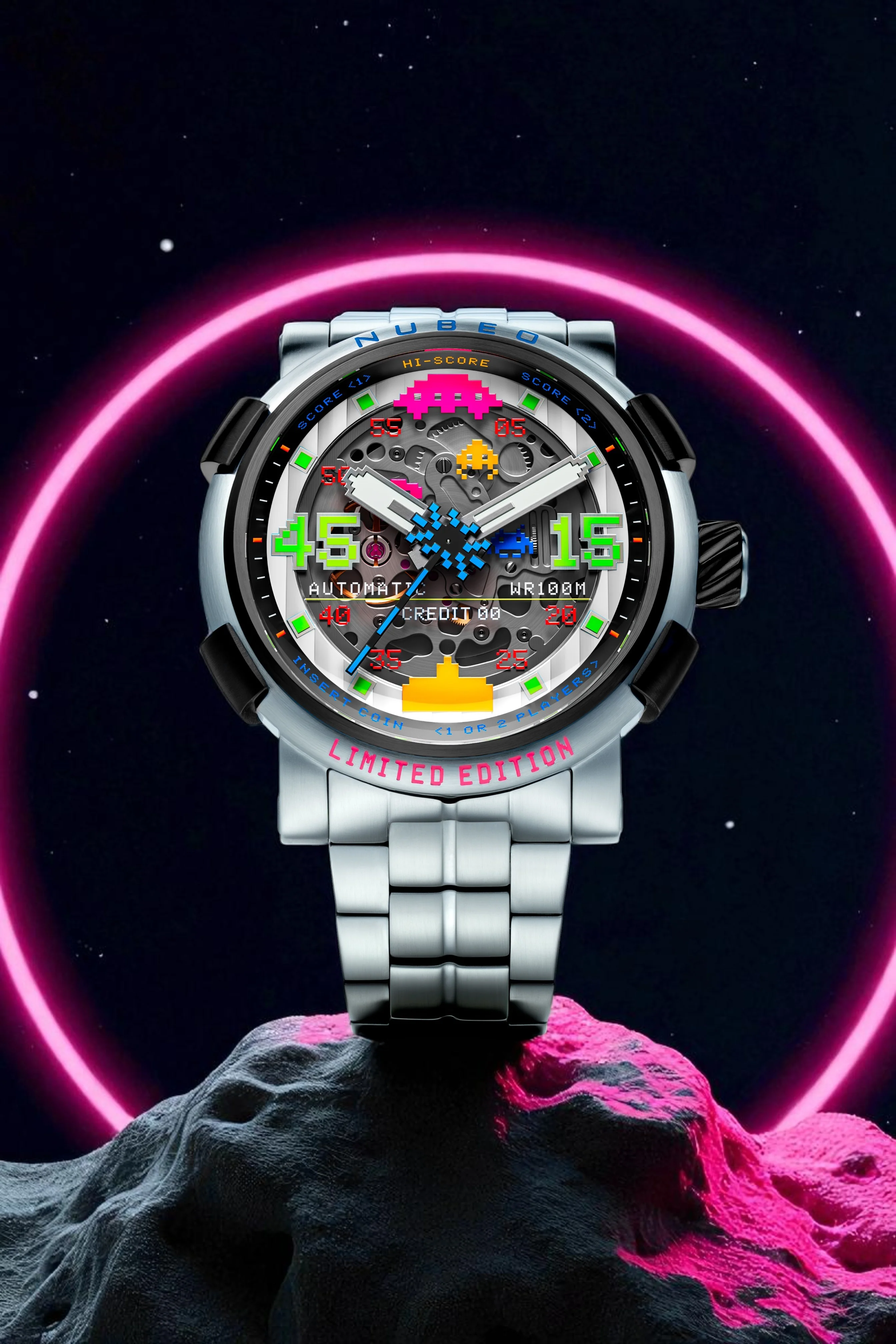 Nubeo Men's 50mm Orion Automatic Space Invaders Lmt Ed Interchangeable Bracelet Watch - Image 13