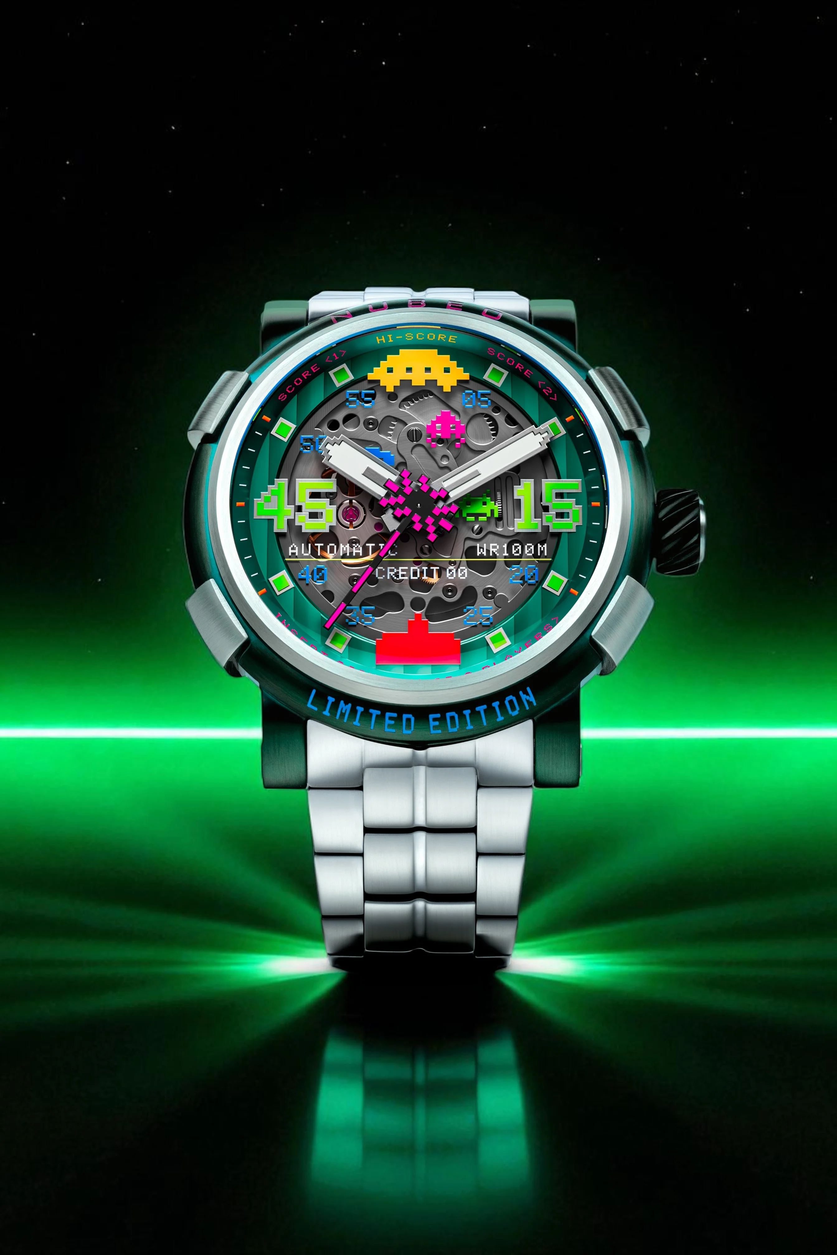Nubeo Men's 50mm Orion Automatic Space Invaders Lmt Ed Interchangeable Bracelet Watch - Image 7