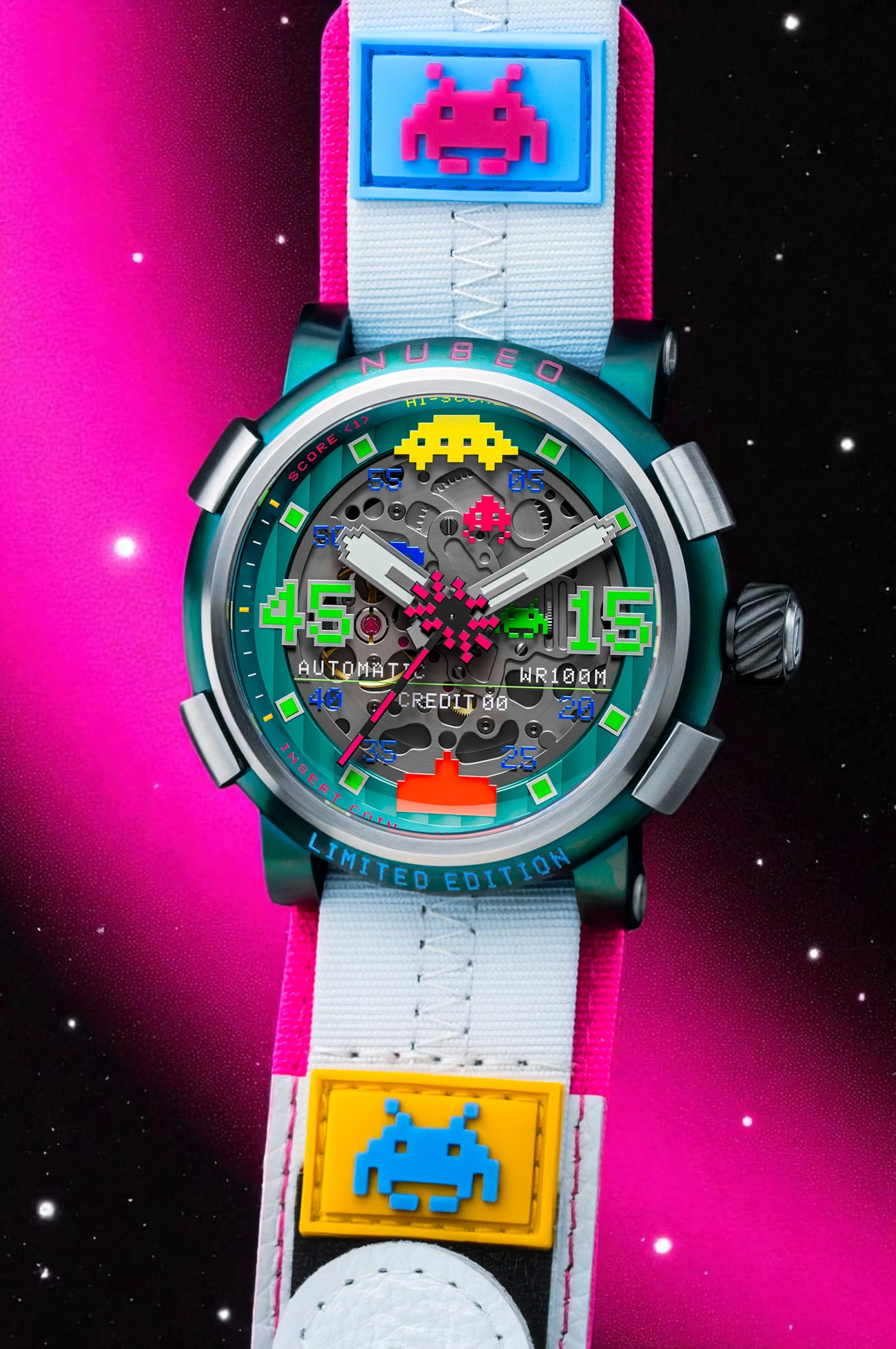 Nubeo Men's 50mm Orion Automatic Space Invaders Lmt Ed Interchangeable Bracelet Watch - Image 8