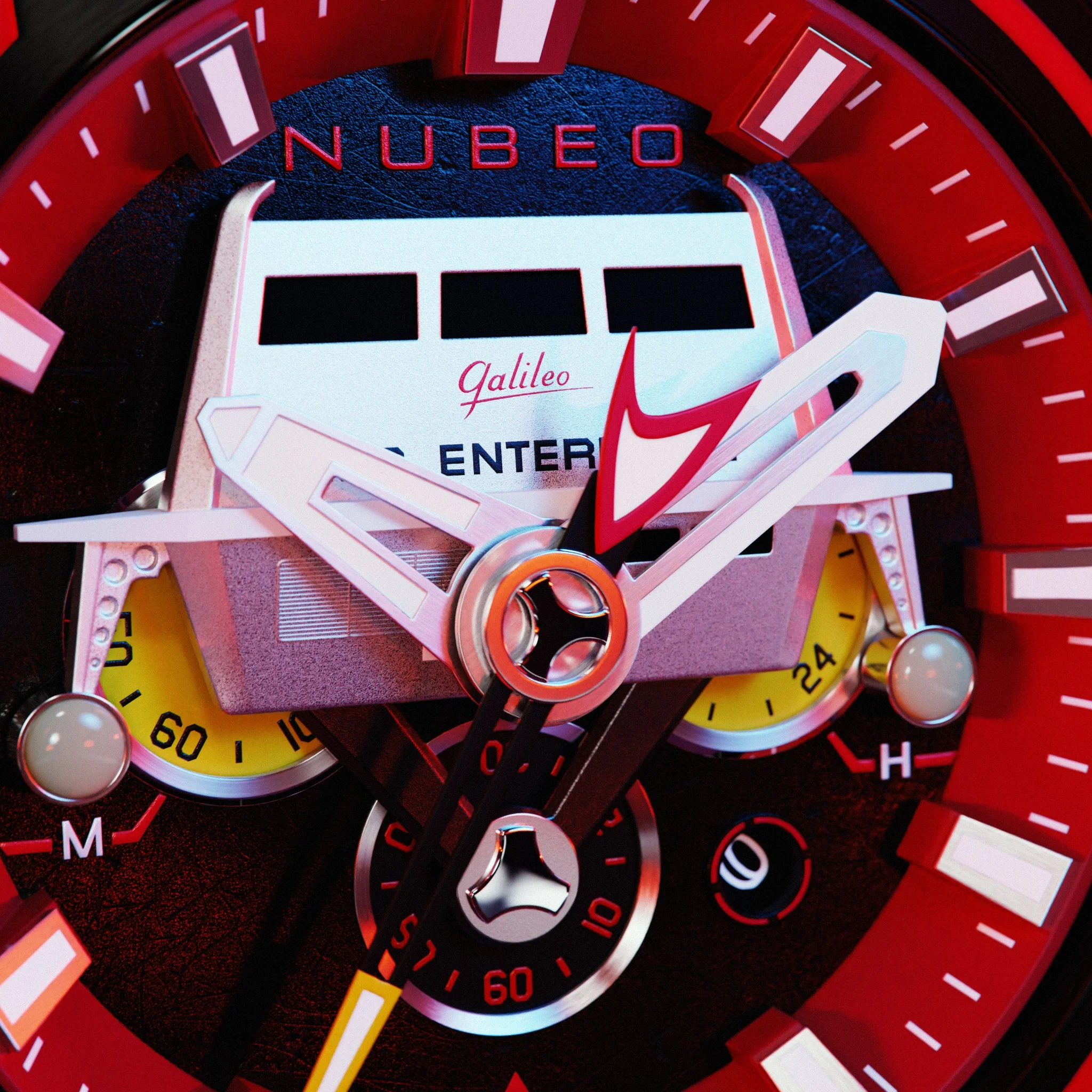 Nubeo Men's 52mm Deimos Star Trek Galileo Limited Edition Strap Watch - Image 10