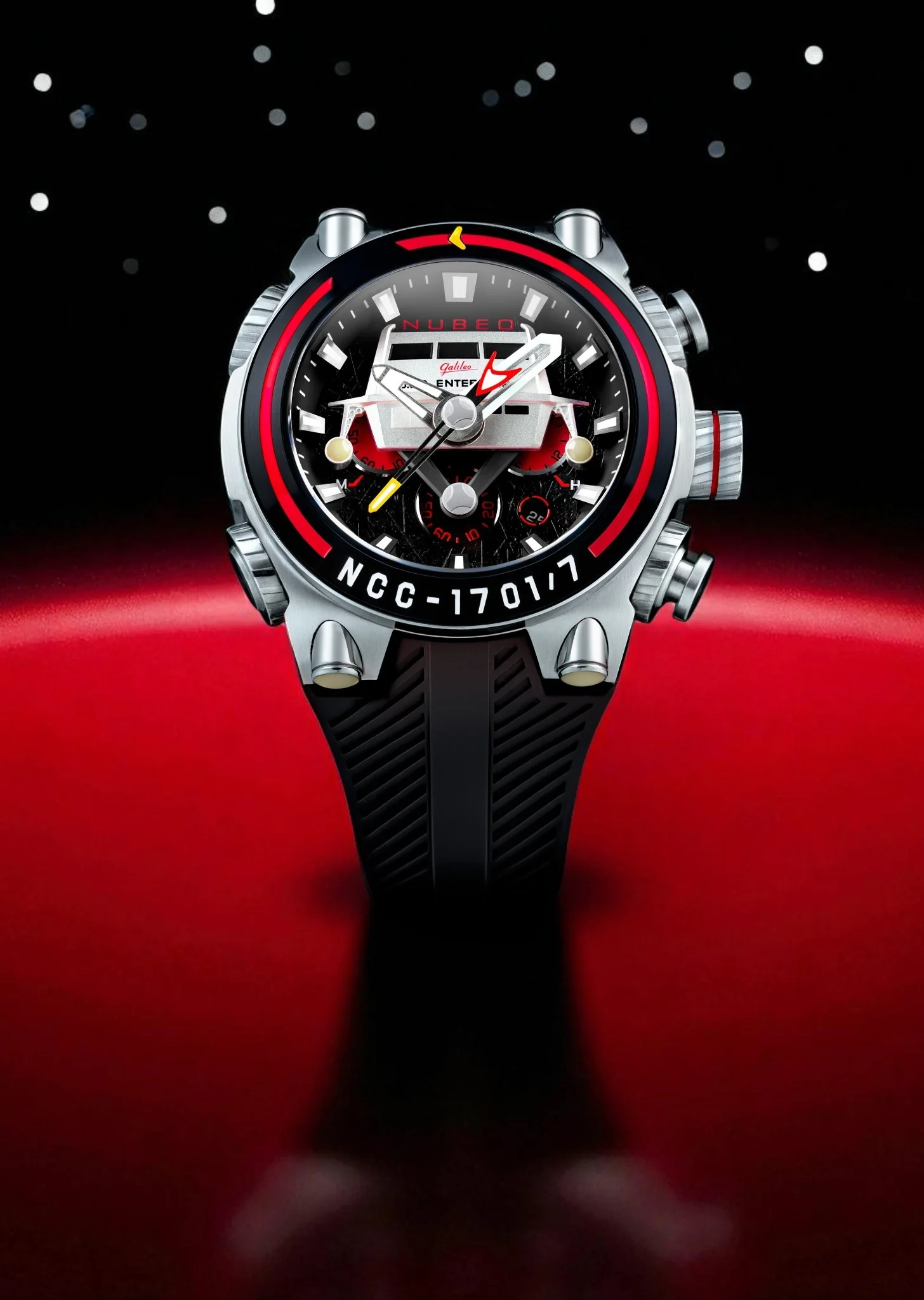 Nubeo Men's 52mm Deimos Star Trek Galileo Limited Edition Strap Watch - Image 5