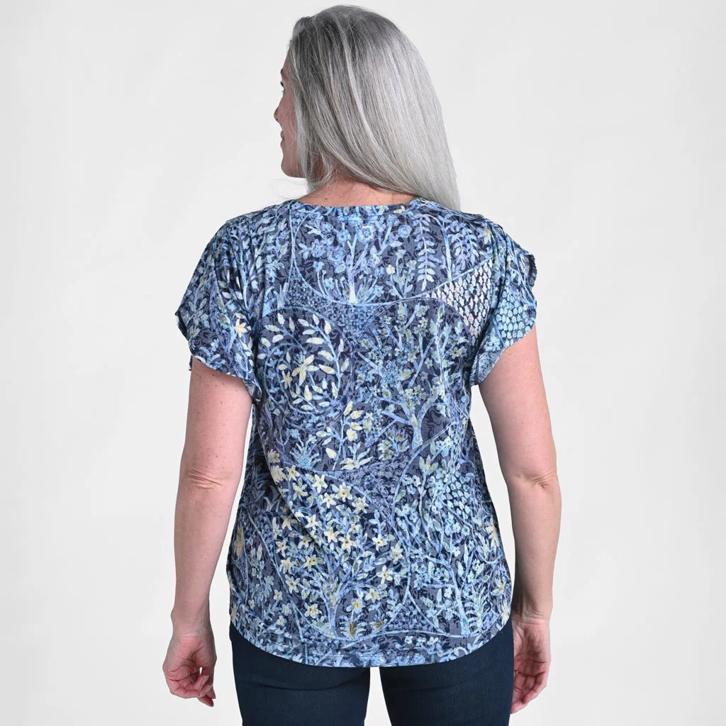 Christopher & Banks Paisley Printed V Neck Tulip Sleeve Top - Image 5