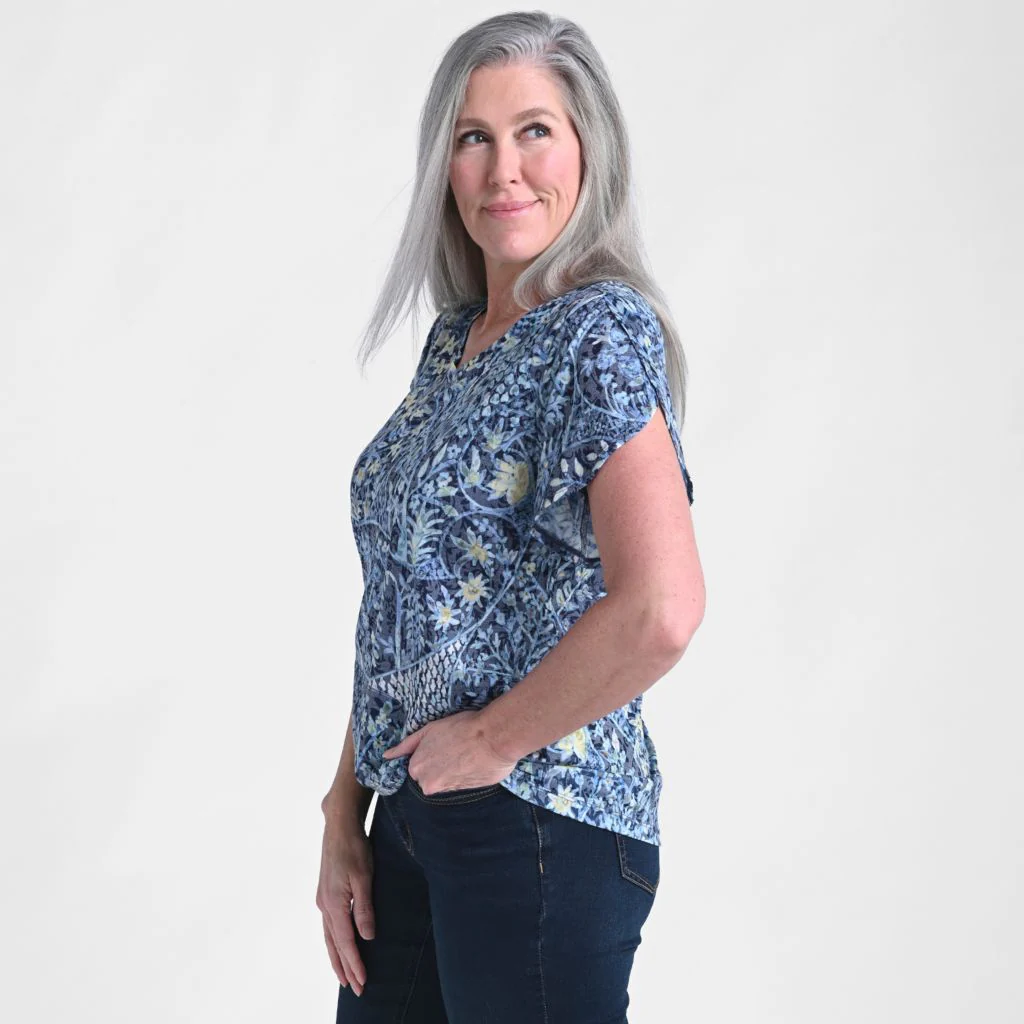 Christopher & Banks Paisley Printed V Neck Tulip Sleeve Top - Image 6