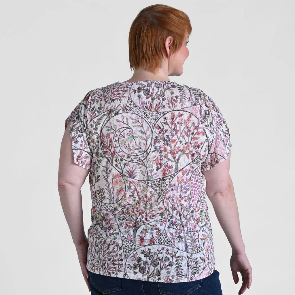 Christopher & Banks Paisley Printed V Neck Tulip Sleeve Top - Image 7