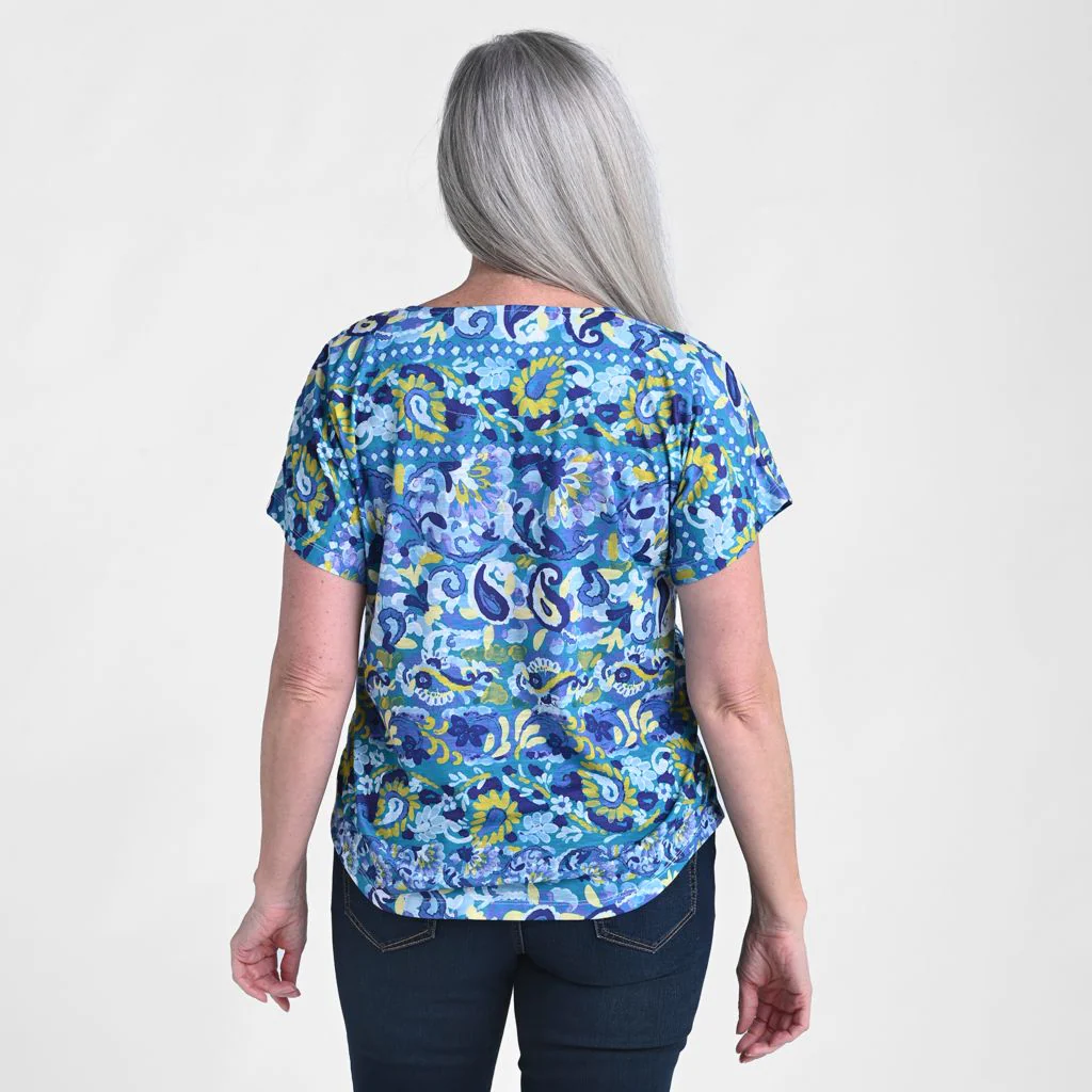 Christopher & Banks Paisley Stripe Print Short Sleeve Tee - Image 4