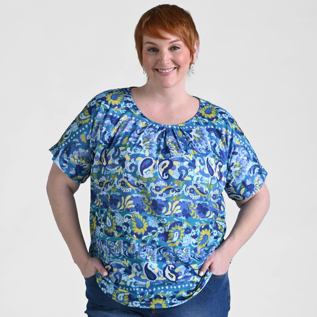 Christopher & Banks Paisley Stripe Print Short Sleeve Tee - Image 7