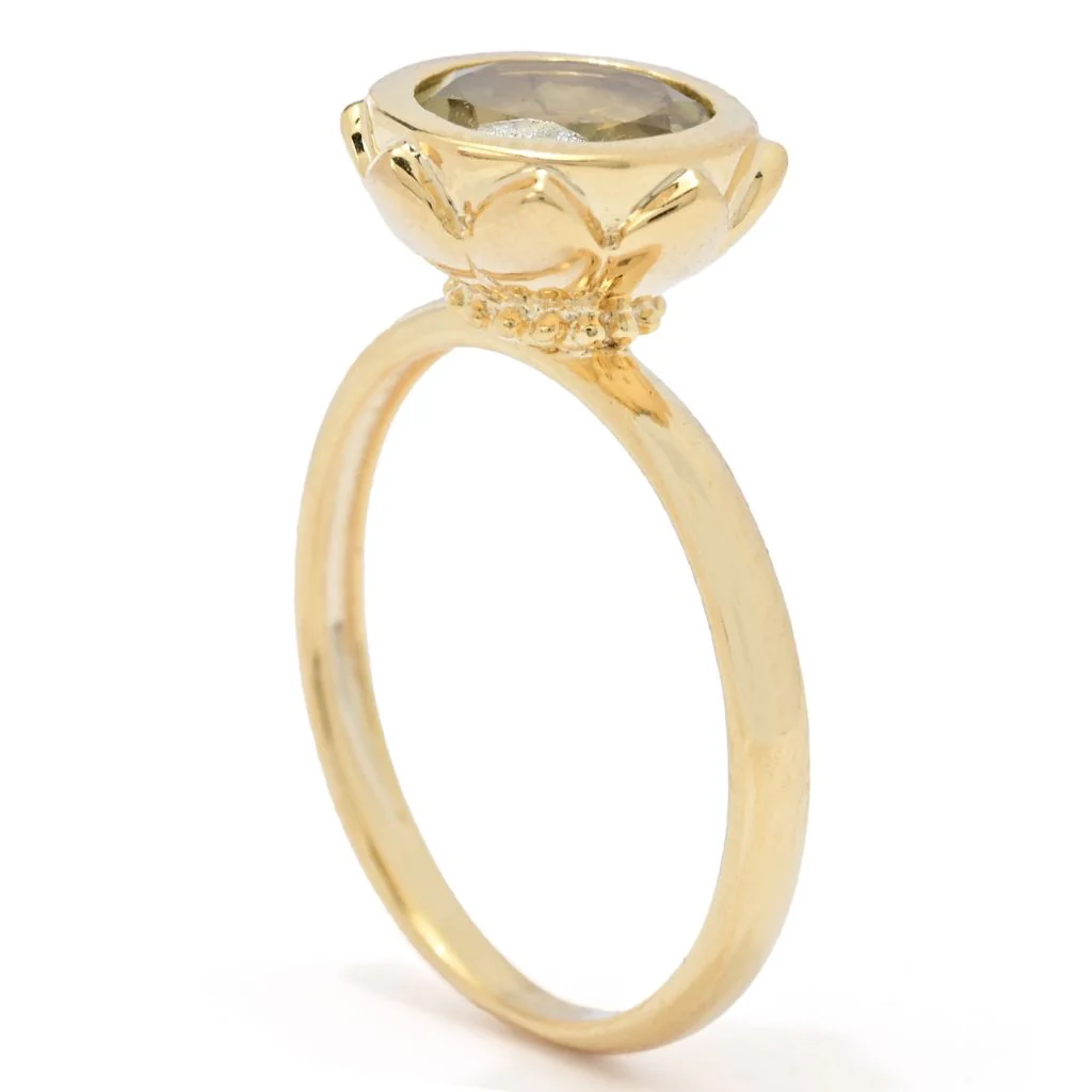 Passport to India 18K Gold Plated 1.61ctw Ouro Verde Lotus Flower Ring - Image 2