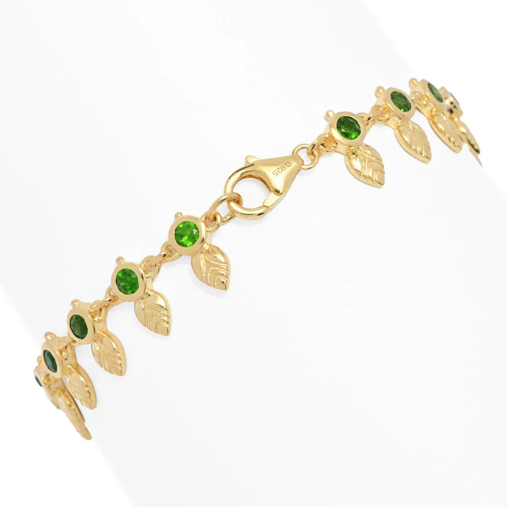 Passport to India 2.60ctw Chrome Diopside Mango Leaf Line Bracelet - Image 2