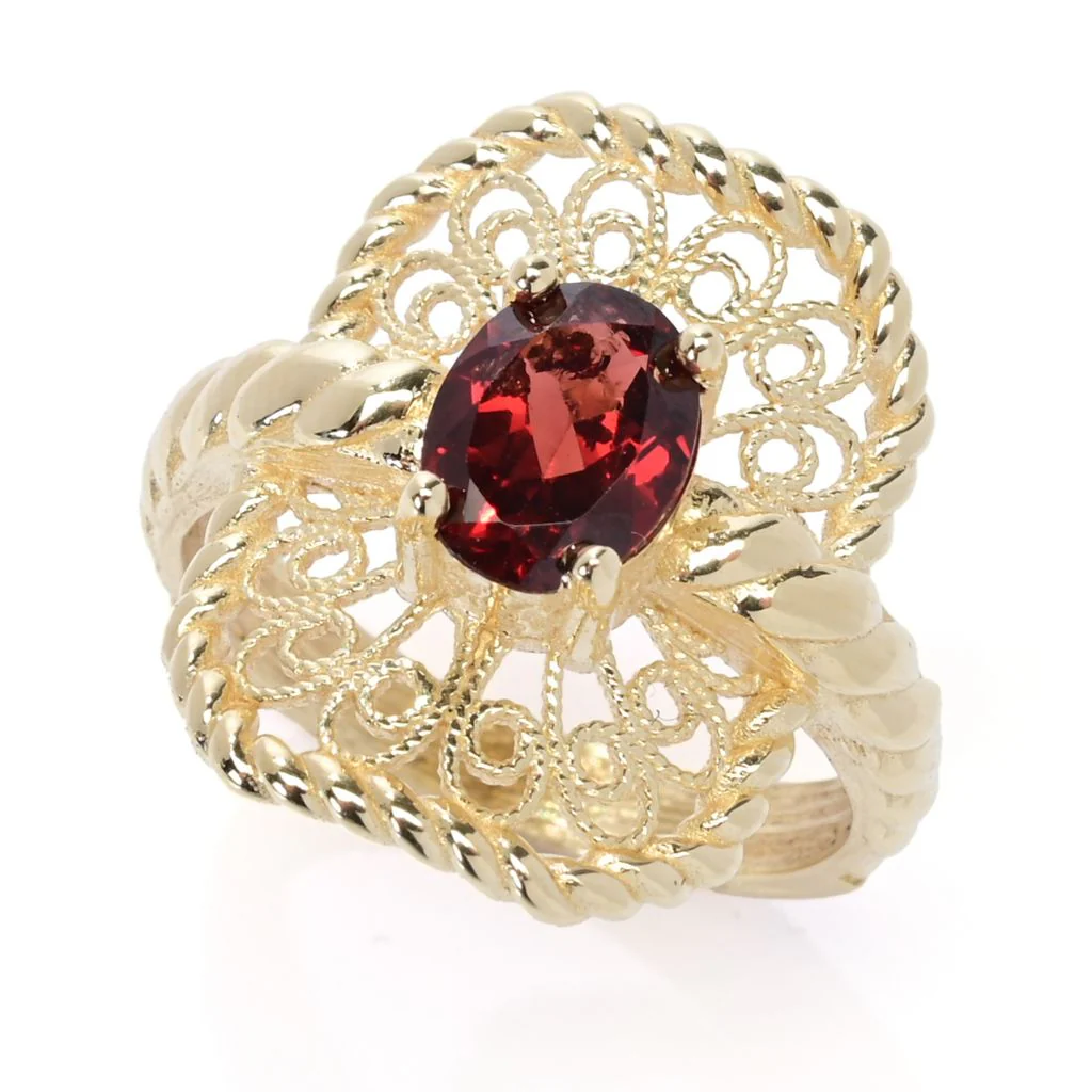 Passport to Turkey Gold Plated Choice of Gemstone Filigree Ring - Image 2