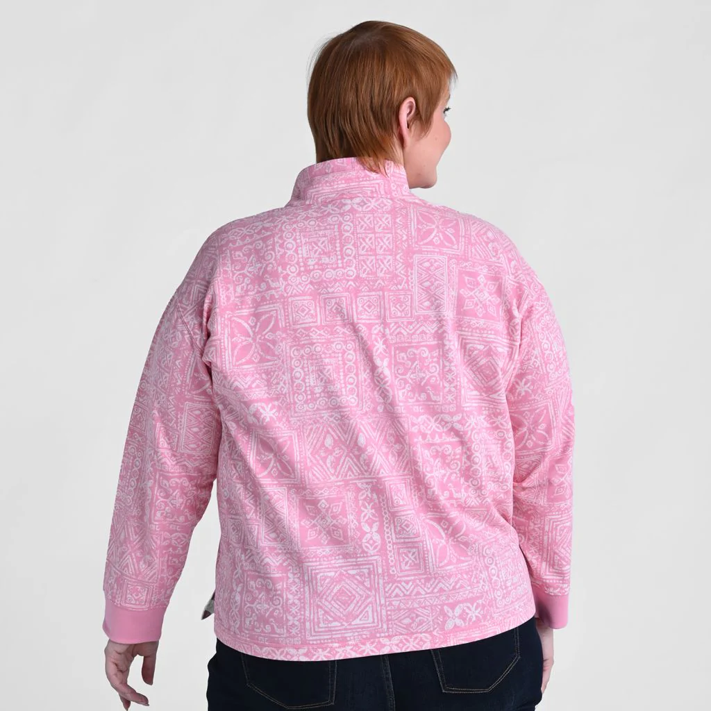 Christopher & Banks Patchwork Print Mock Neck Sweatshirt - Image 9