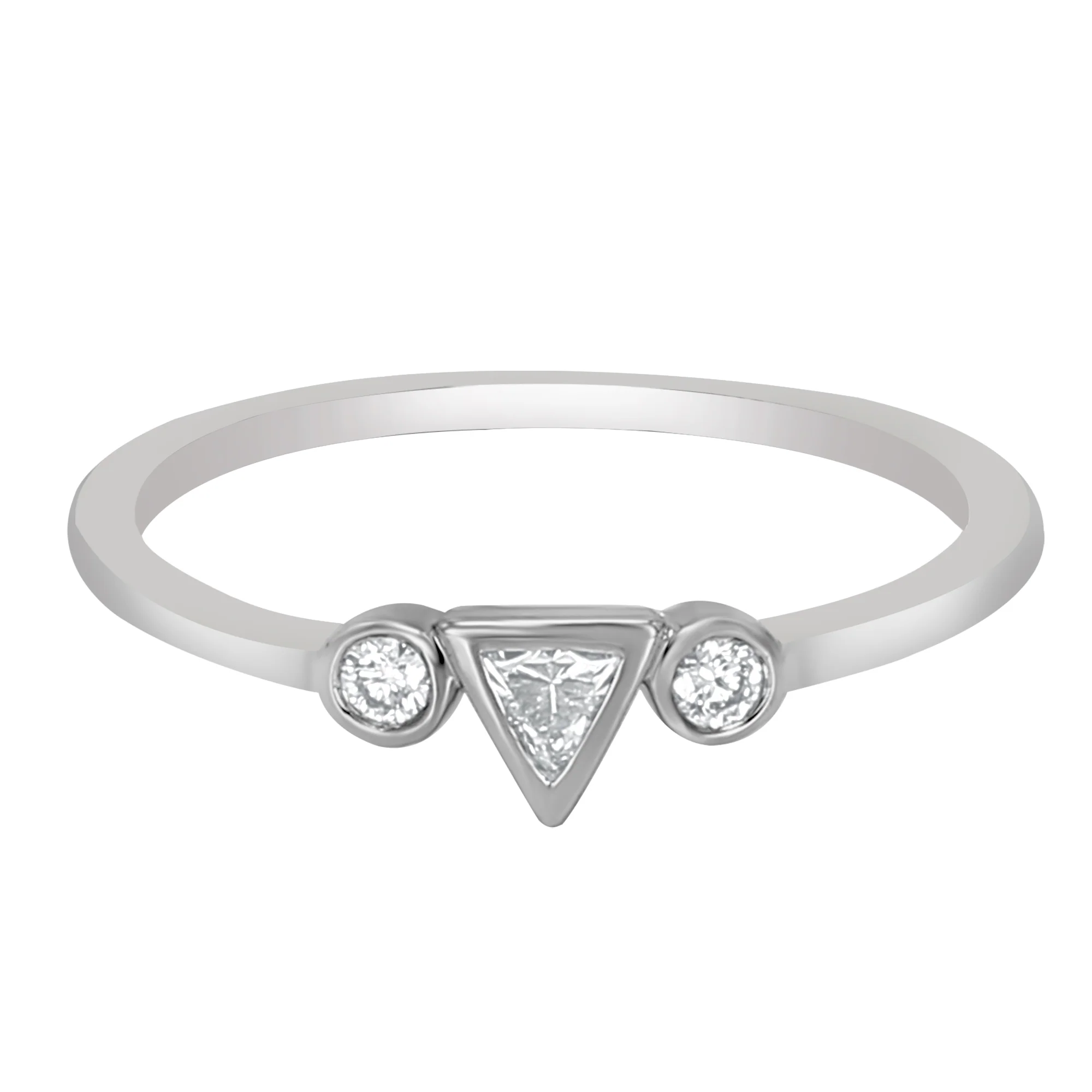 Peace Jewelers 14K Gold 0.14ctw Lab-Grown Diamond 3-Stone Ring - Image 2