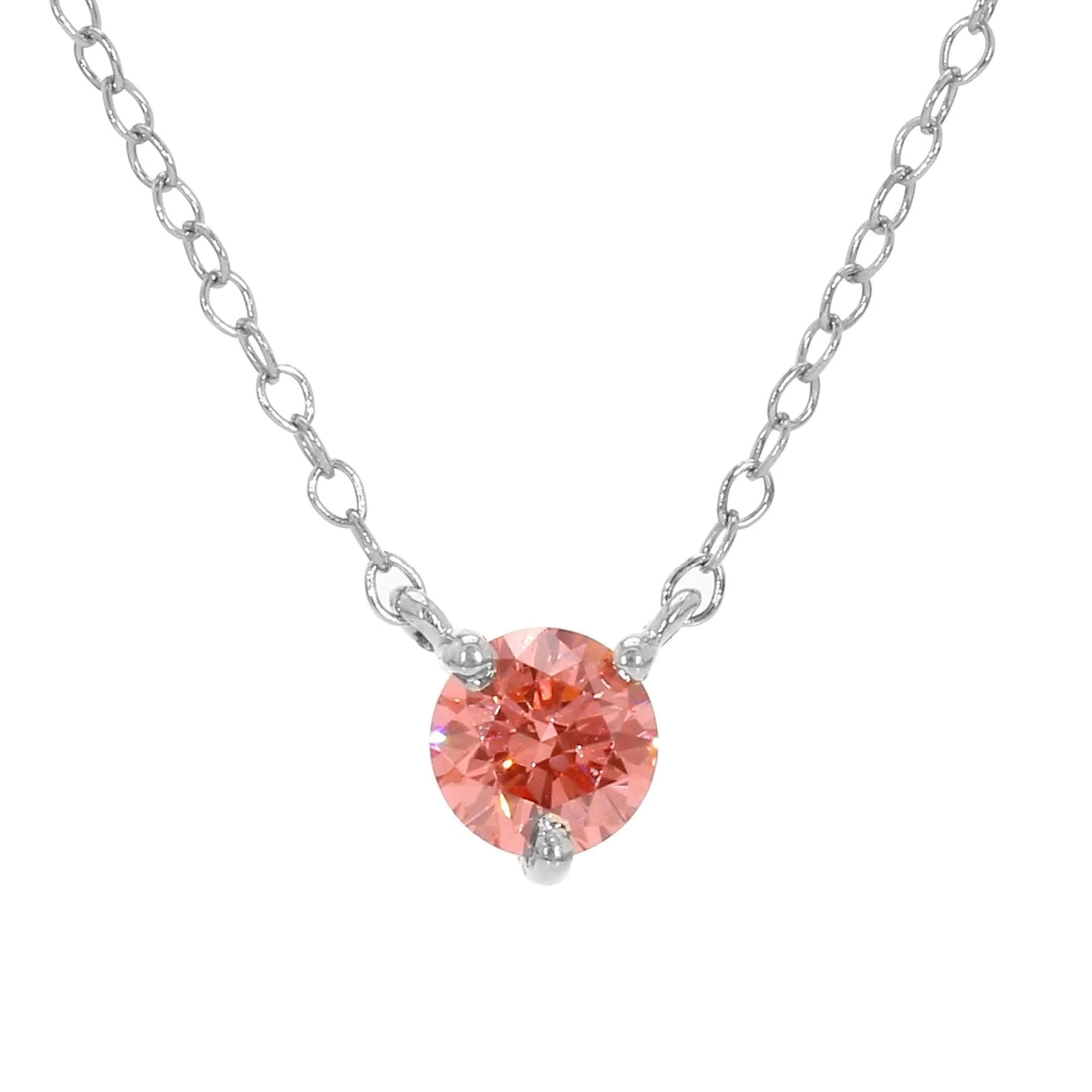 Peace Jewelers 14K Gold 0.33ctw Lab-Grown Colored Diamond Solitaire Necklace - Image 2