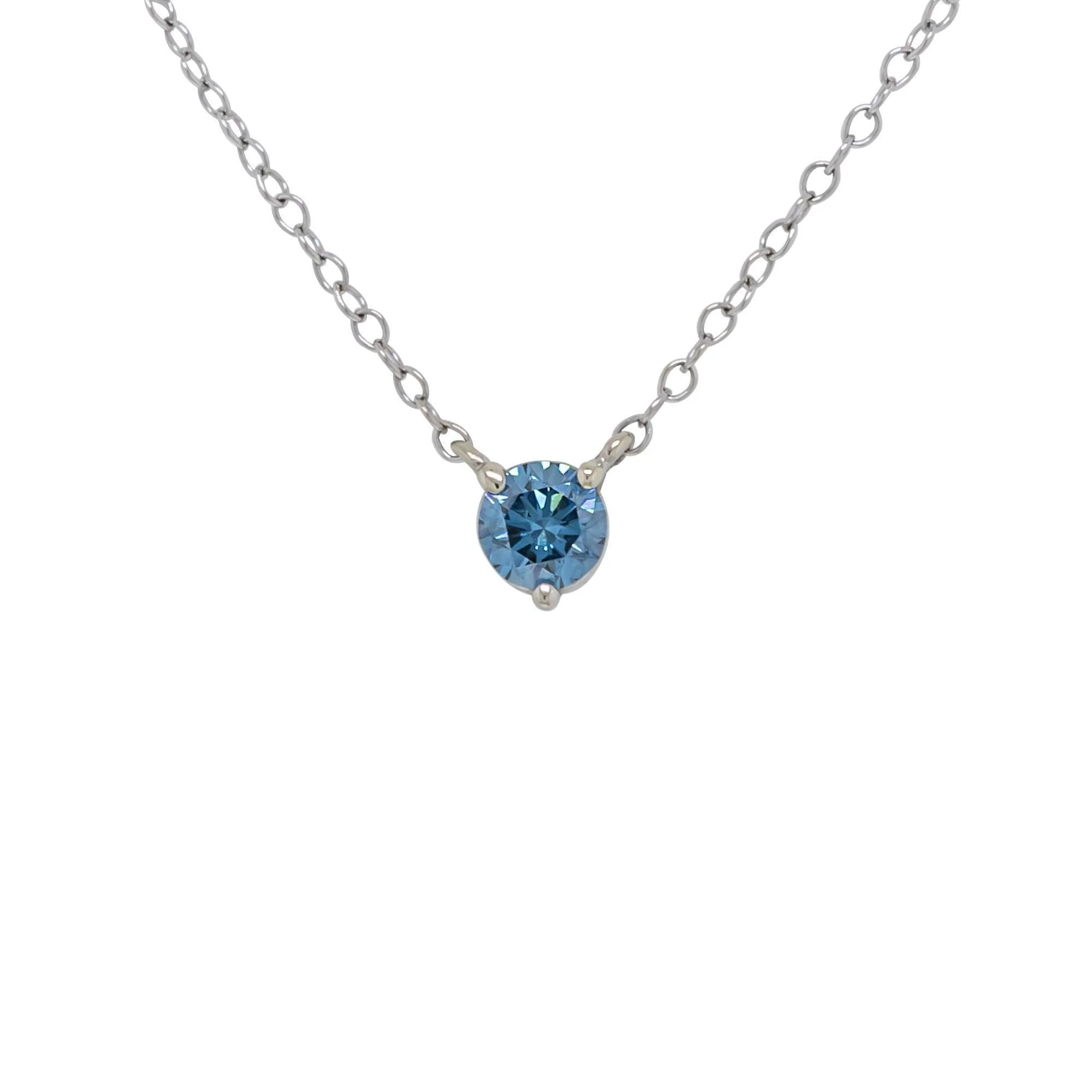 Peace Jewelers 14K Gold 0.33ctw Lab-Grown Colored Diamond Solitaire Necklace - Image 3