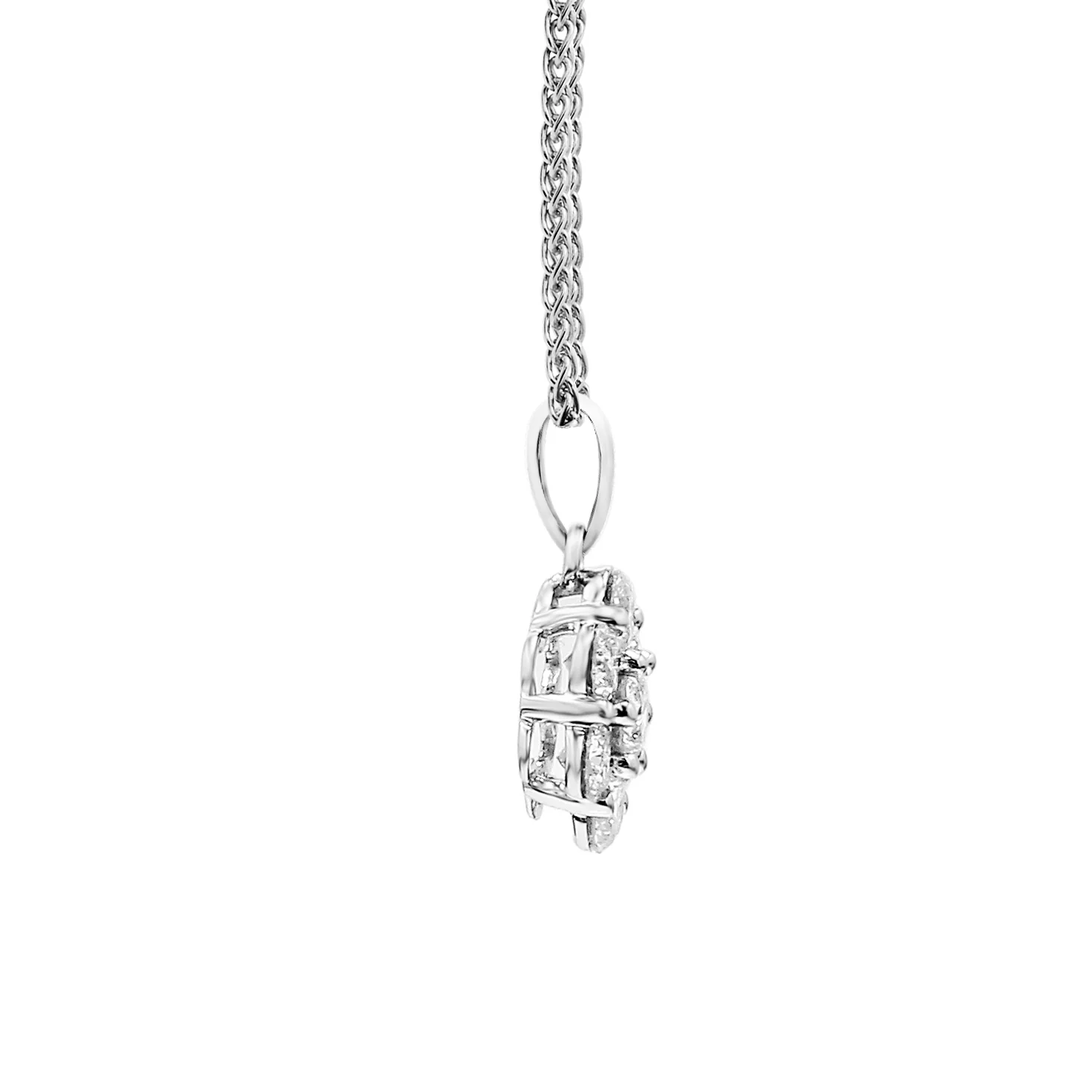 Peace Jewelers 14K Gold 1.00ctw Lab-Grown Diamond 7-Stone Cluster Pendant with Chain - Image 2