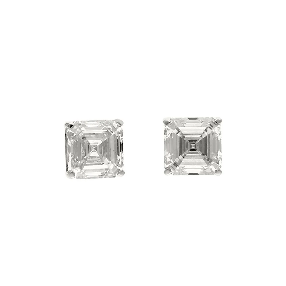 Peace Jewelers 14K Gold Asscher-Cut Lab-Grown Diamond Stud Earrings - Image 2