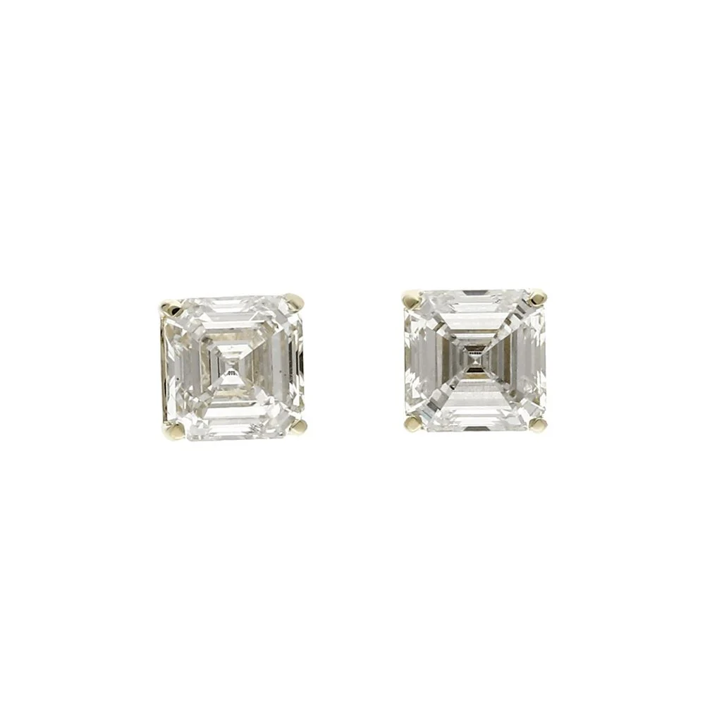 Peace Jewelers 14K Gold Asscher-Cut Lab-Grown Diamond Stud Earrings - Image 4