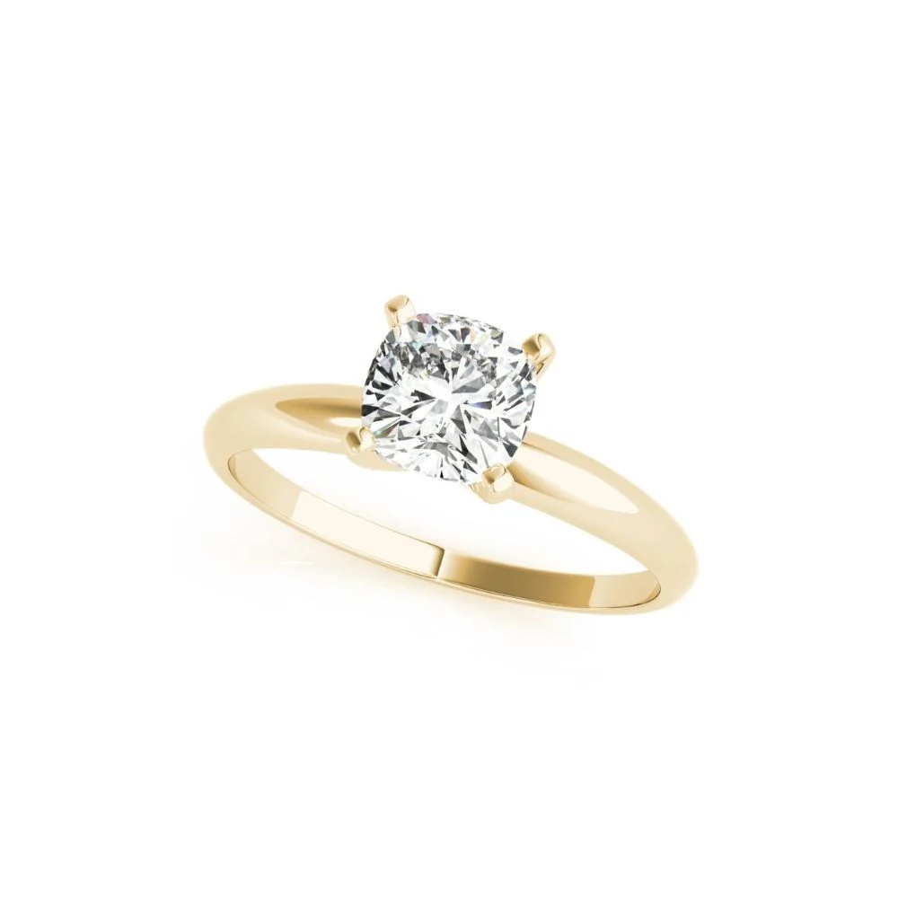 Peace Jewelers 14K Gold Cushion Lab-Grown Diamond Solitaire Ring - Image 3