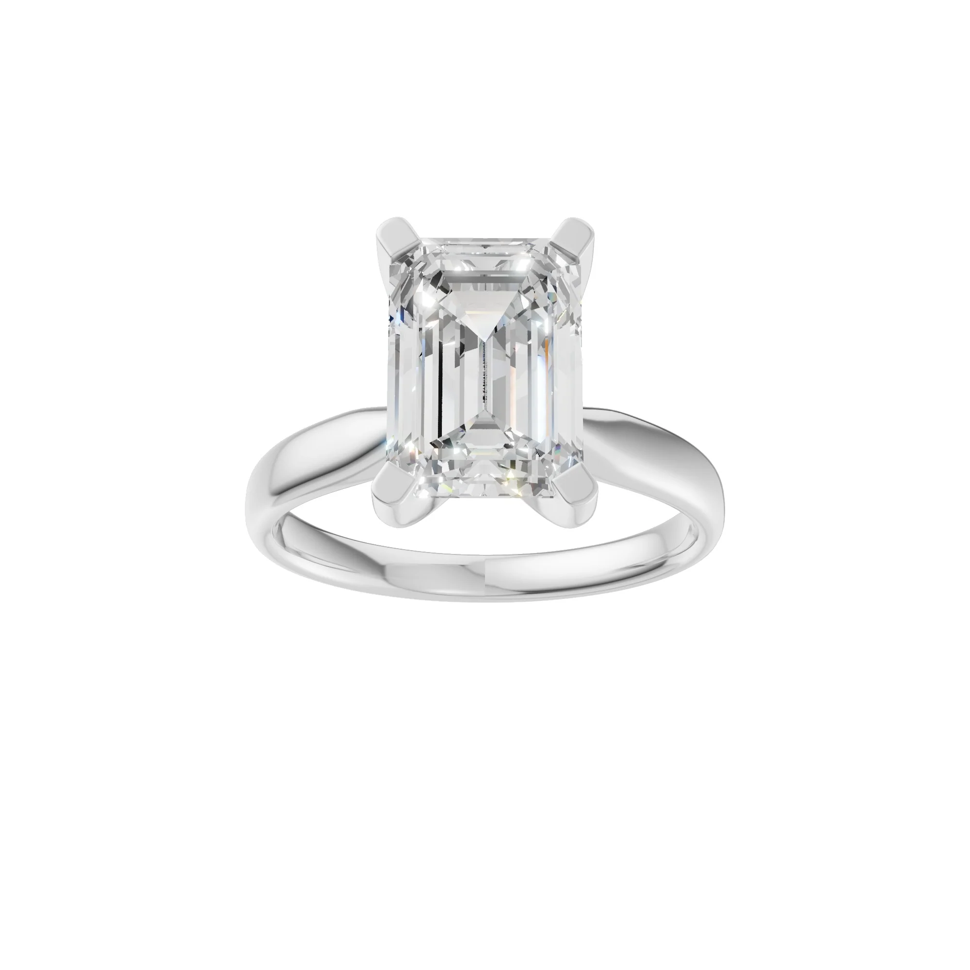 Peace Jewelers 14K Gold Emerald-Cut Lab-Grown Diamond Solitaire Ring - Image 10