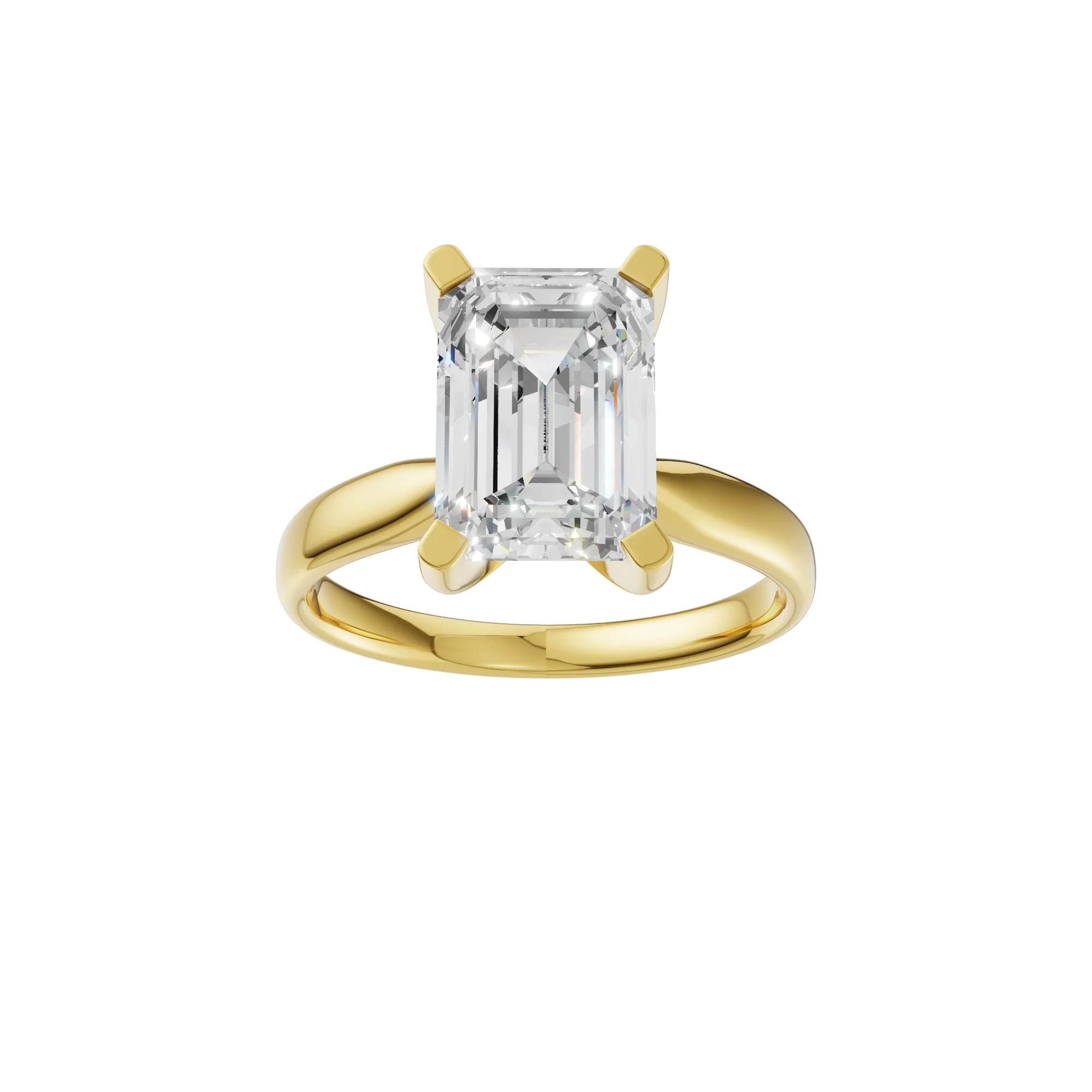 Peace Jewelers 14K Gold Emerald-Cut Lab-Grown Diamond Solitaire Ring - Image 12