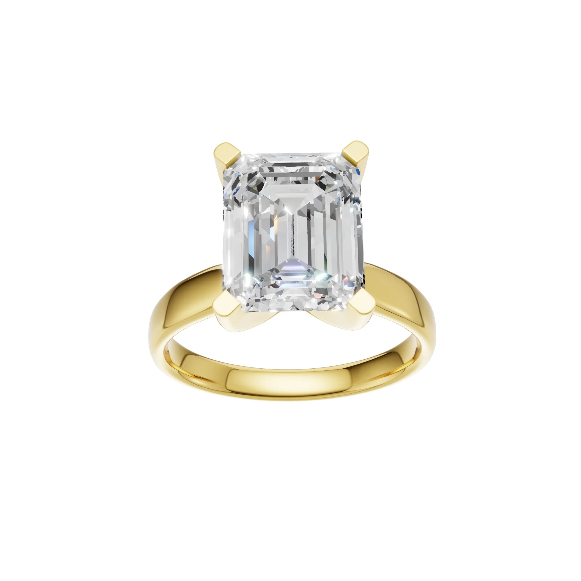 Peace Jewelers 14K Gold Emerald-Cut Lab-Grown Diamond Solitaire Ring - Image 13