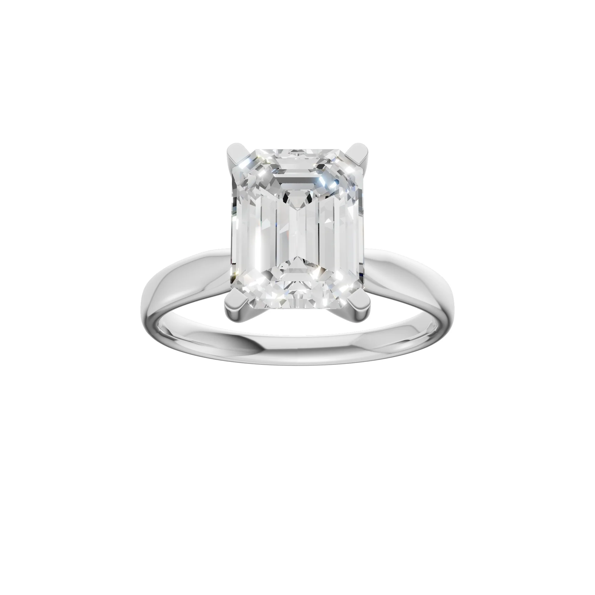 Peace Jewelers 14K Gold Emerald-Cut Lab-Grown Diamond Solitaire Ring - Image 2