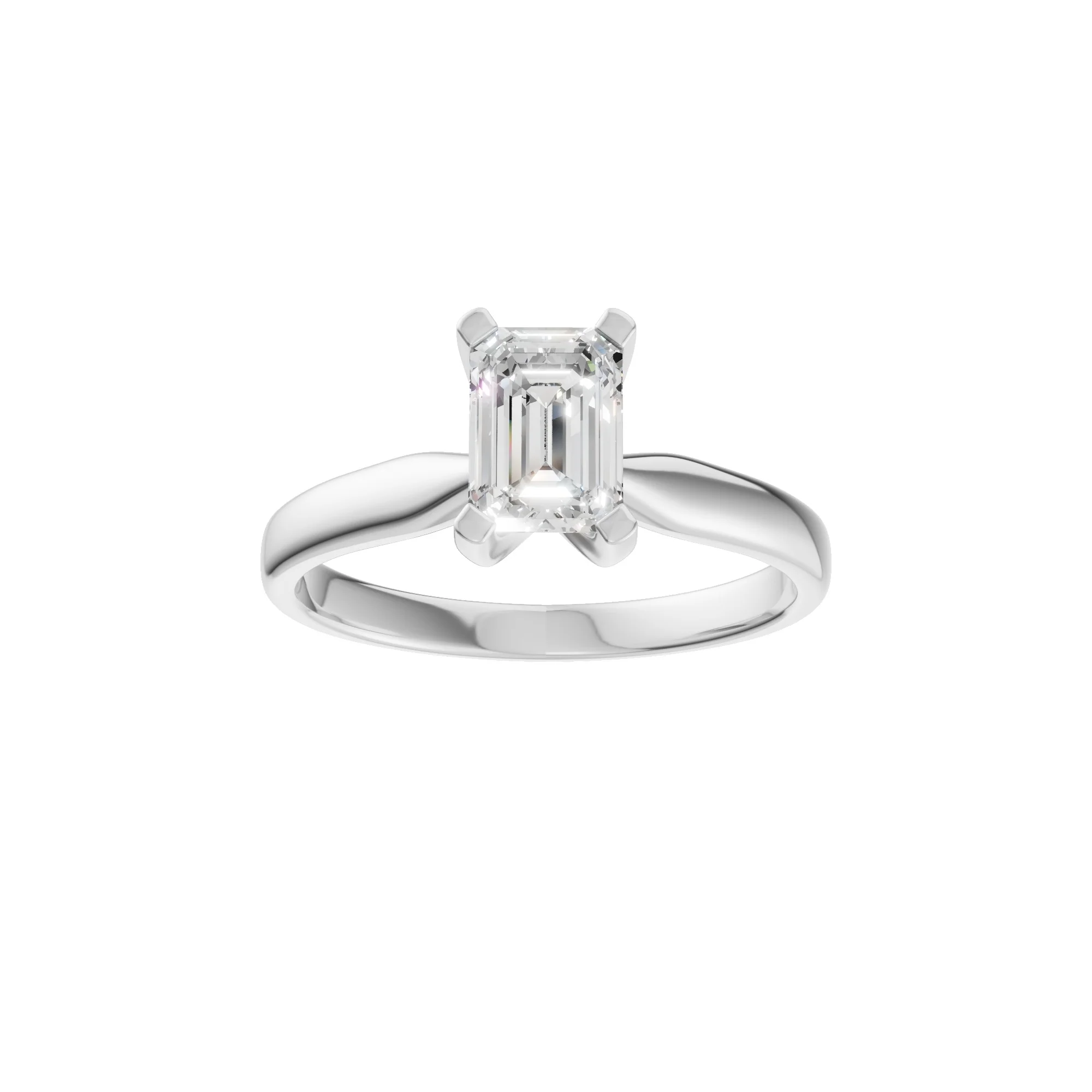 Peace Jewelers 14K Gold Emerald-Cut Lab-Grown Diamond Solitaire Ring - Image 3