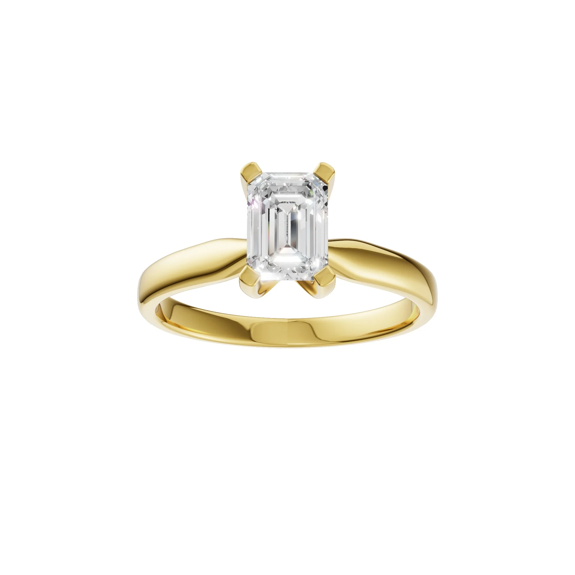 Peace Jewelers 14K Gold Emerald-Cut Lab-Grown Diamond Solitaire Ring - Image 4