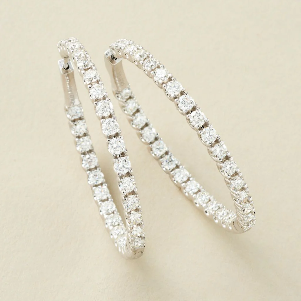 Peace Jewelers 14K Gold Lab-Grown Diamond Inside-Out Hoop Earrings - Image 8