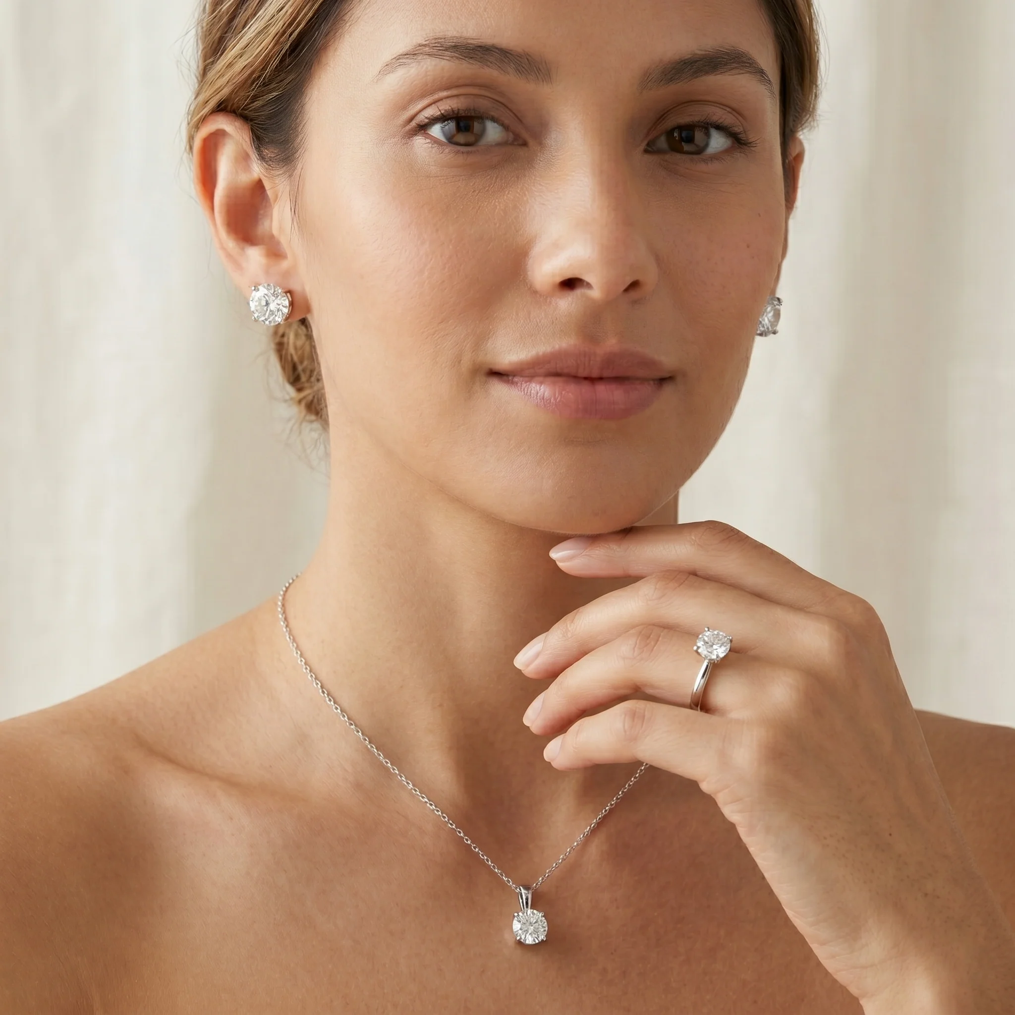 Peace Jewelers 14K Gold Lab-Grown Diamond Solitaire 3-Piece Suite - Image 6